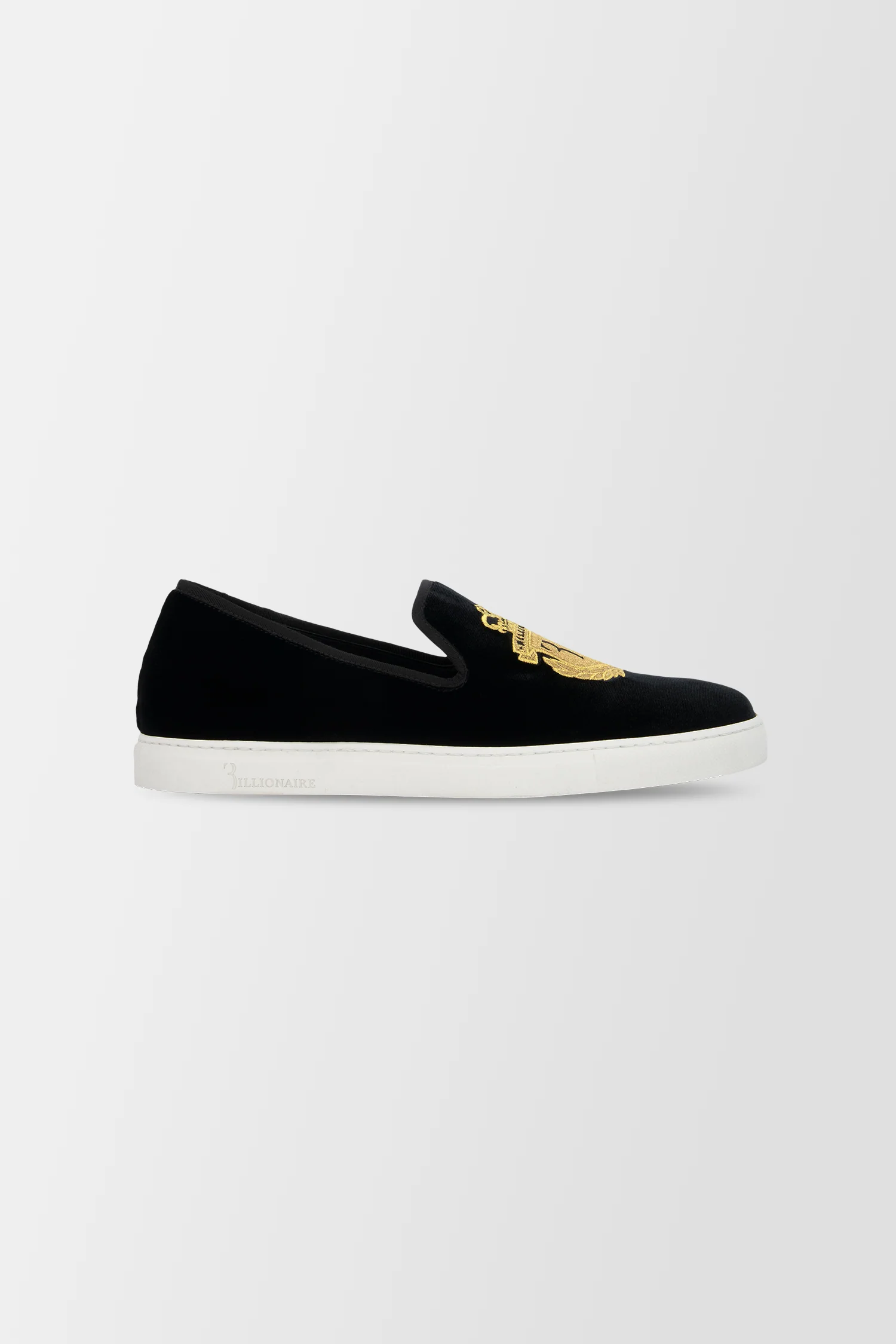 Billionaire Black Gold Crest Loafers
