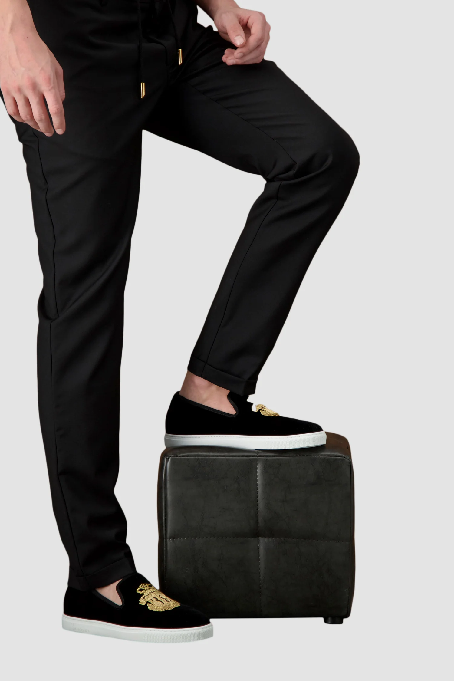 Billionaire Black Gold Crest Loafers - Image 3