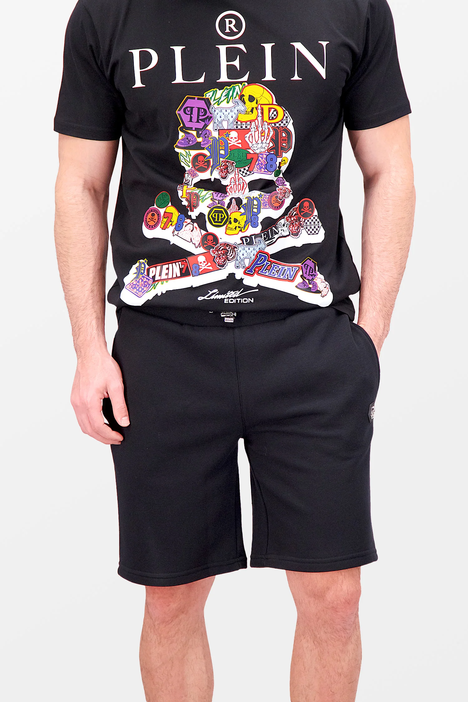 Philipp Plein Black Iconic Plein Jogging Shorts - Image 3