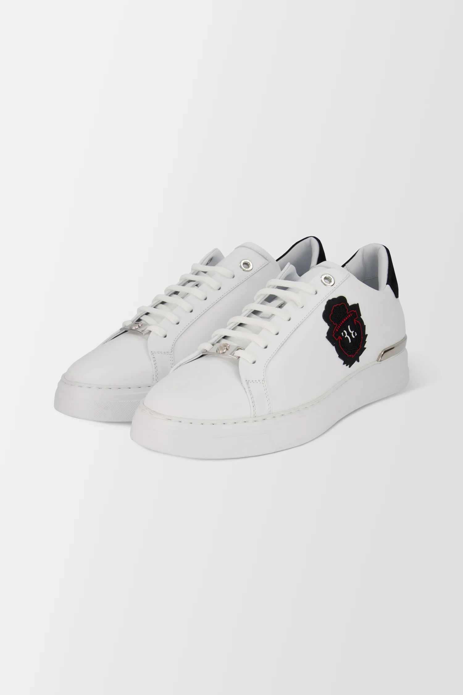 Billionaire Black Crest White Sneakers - Image 2