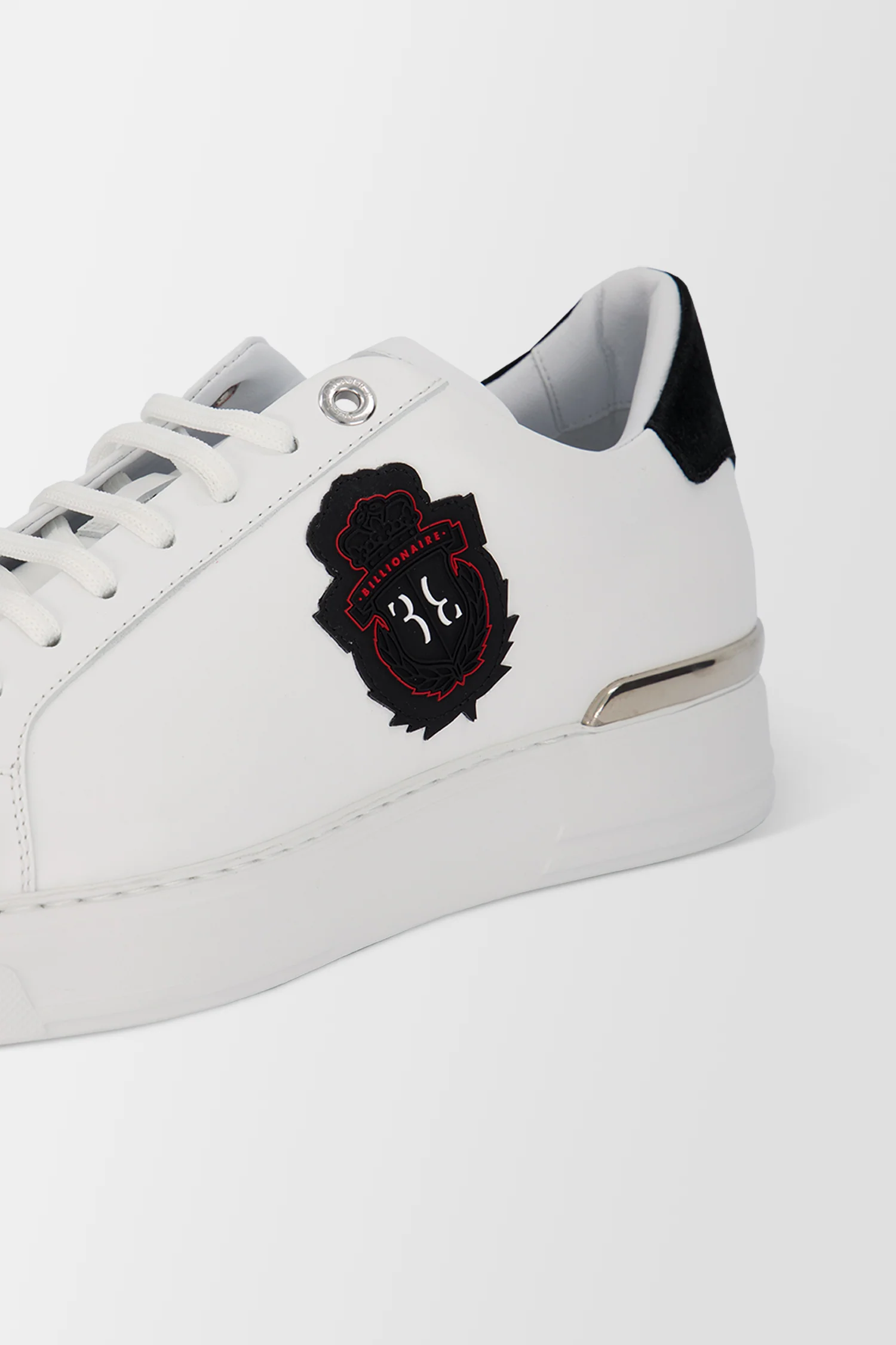 Billionaire Black Crest White Sneakers - Image 3