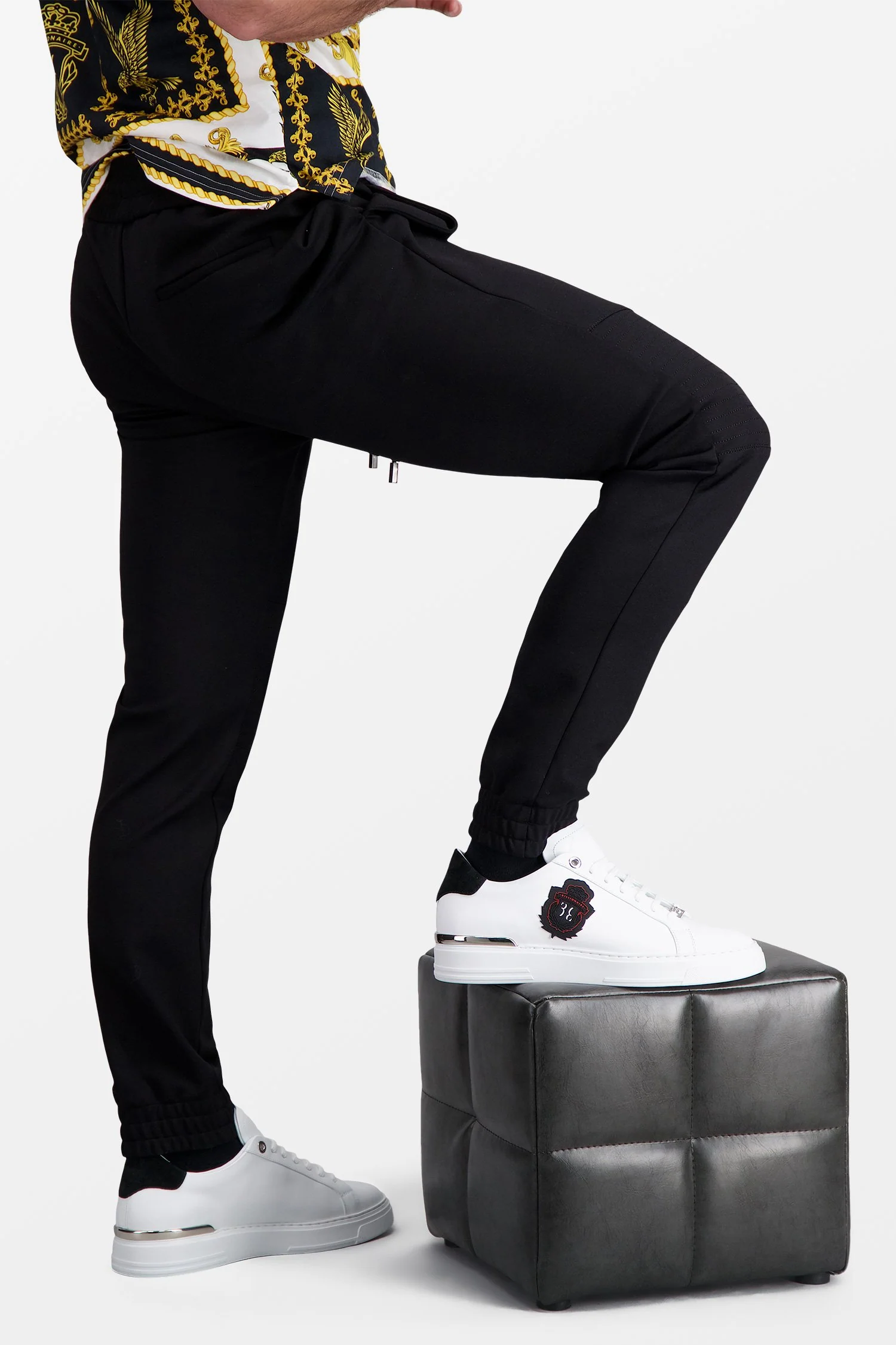 Billionaire Black Crest White Sneakers - Image 6