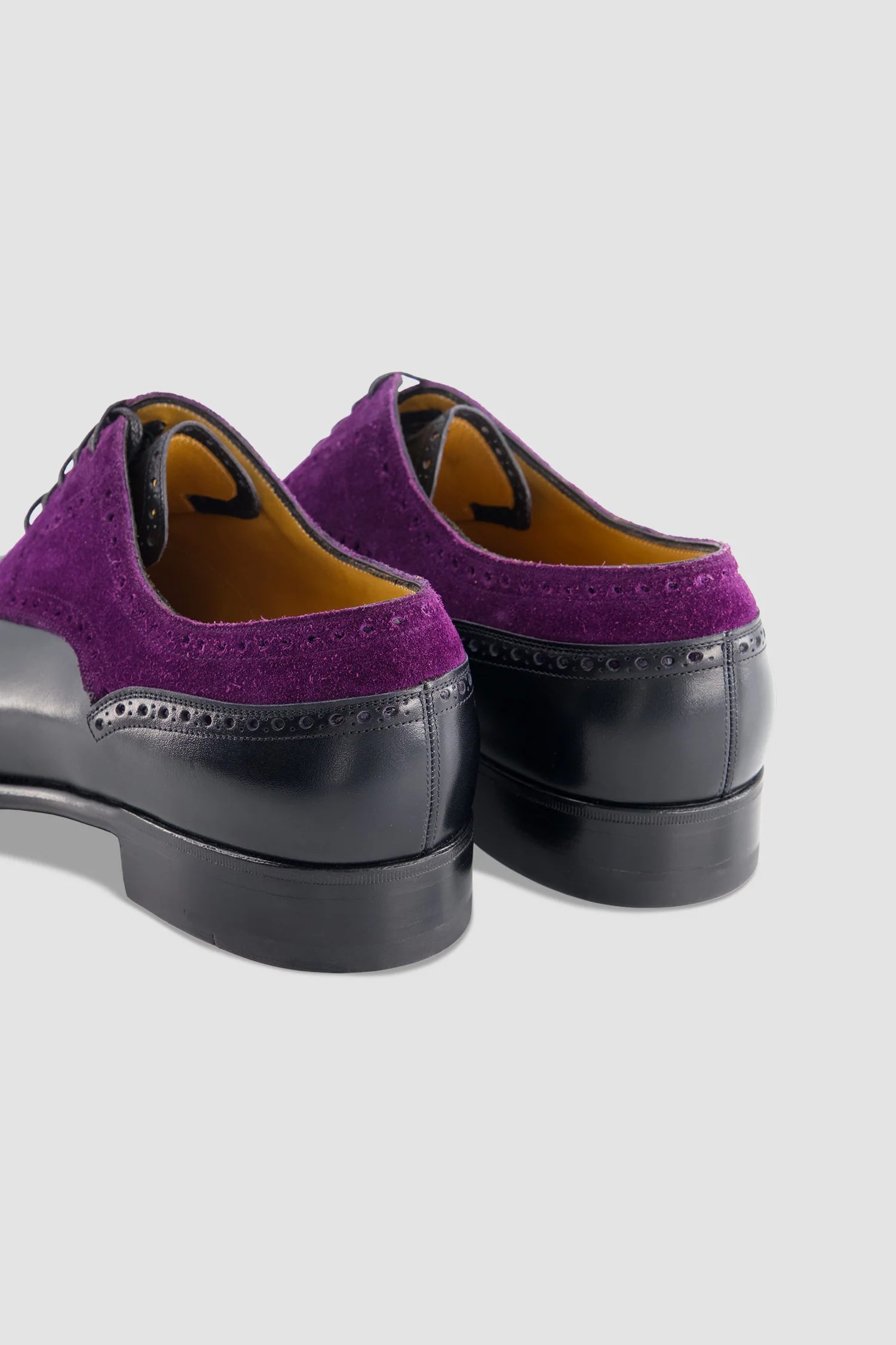 Stefano Bemer Black/Purple Suede Cap-Toe Oxford - Image 6