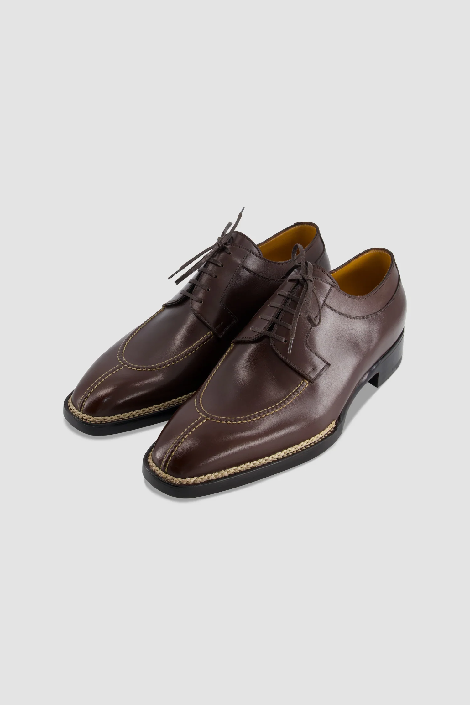 Stefano Bemer Brown Vocalou Apron-Toe Derby - Image 2