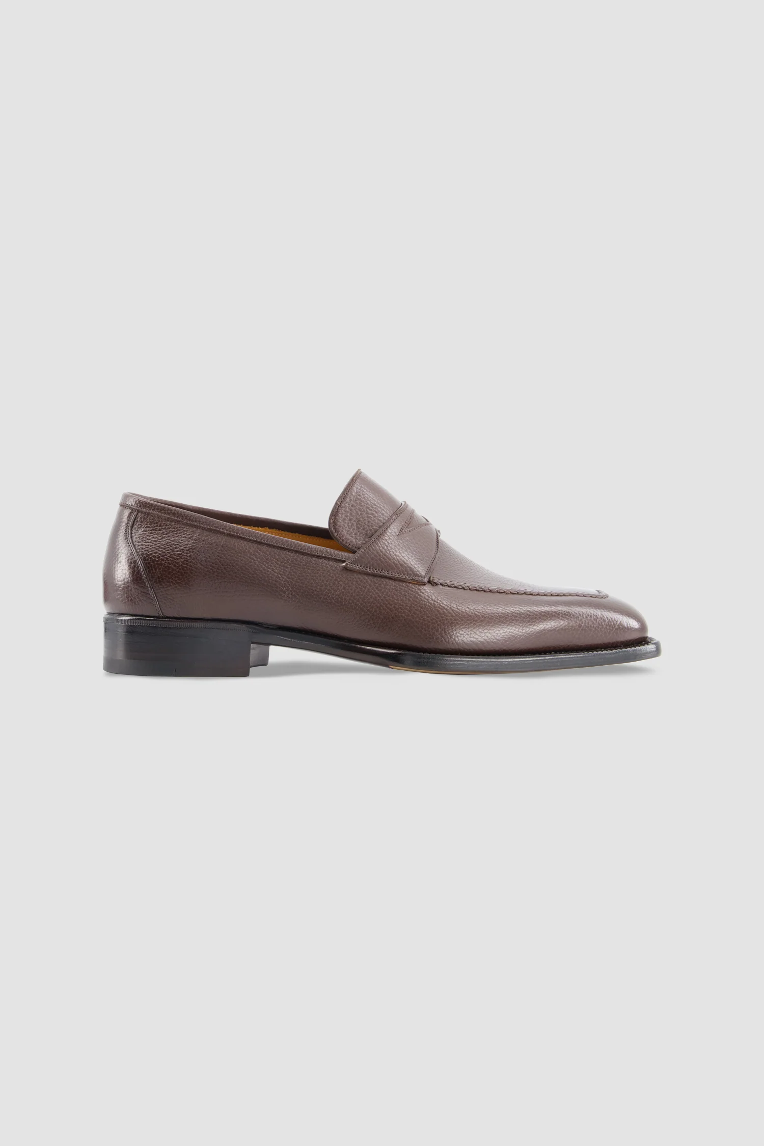 Stefano Bemer Dark Brown Lama Penny Loafers