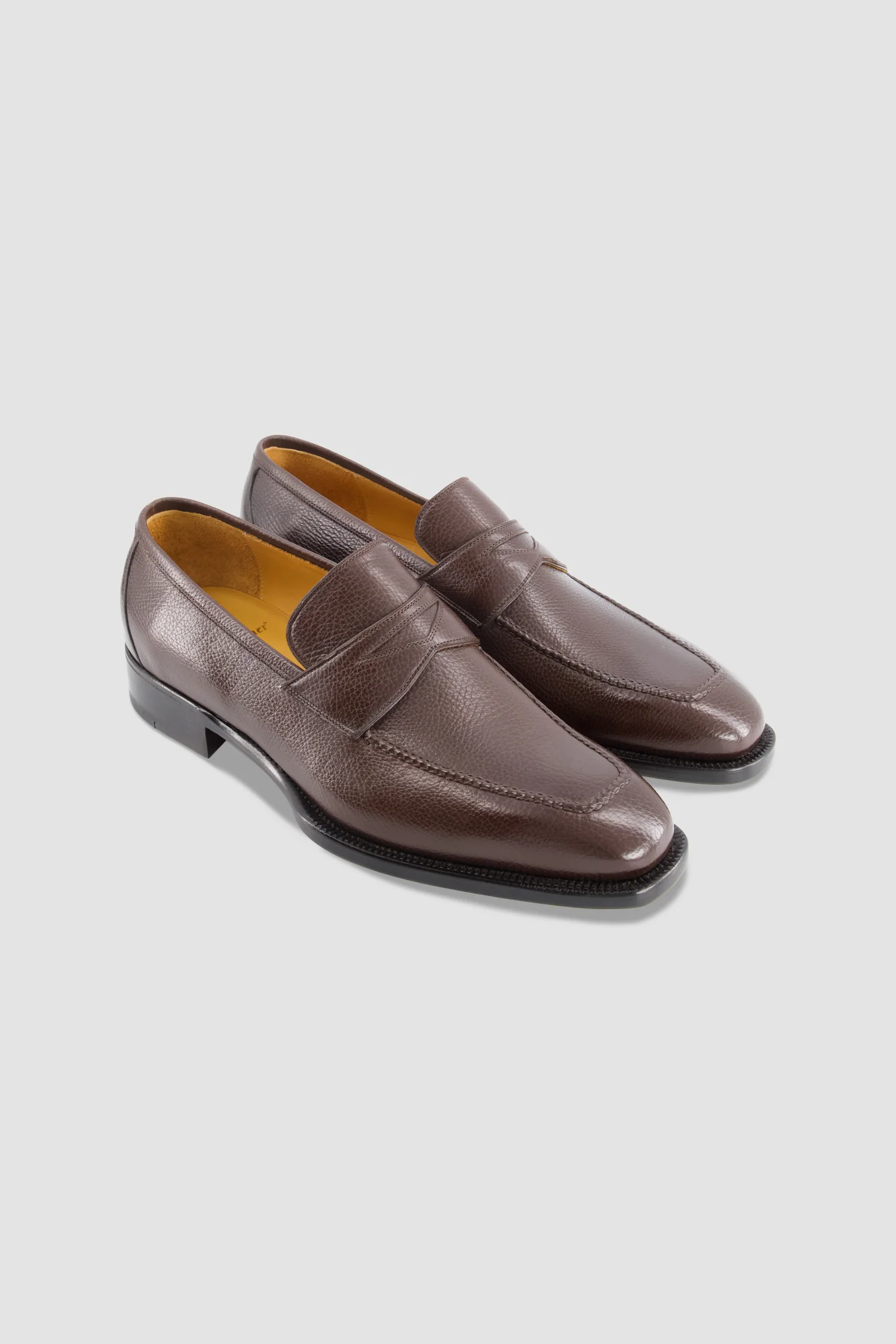 Stefano Bemer Dark Brown Lama Penny Loafers - Image 4