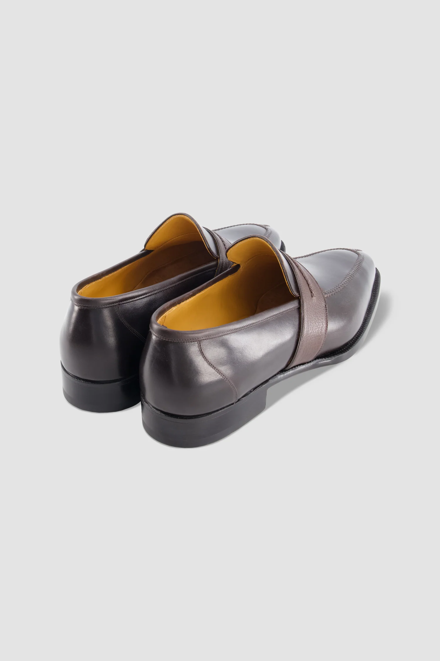 Stefano Bemer Dark Brown Two Tone Penny Loafer