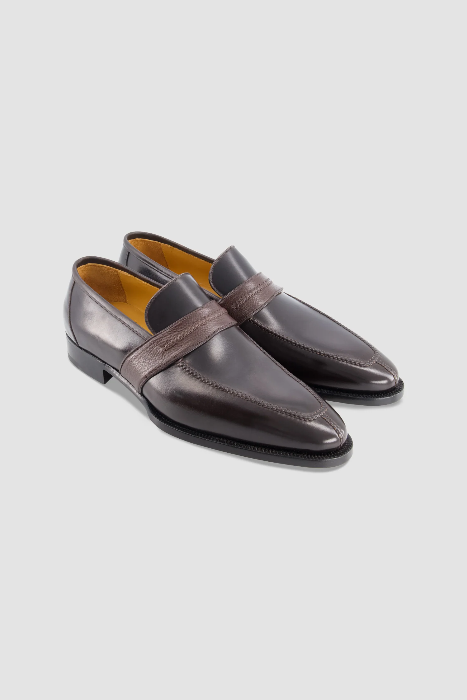 Stefano Bemer Dark Brown Two Tone Penny Loafer - Image 2