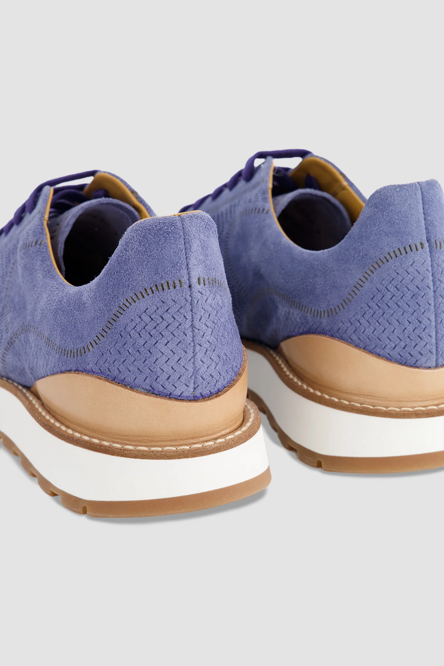Testoni Blue Suede Sneakers - Image 5