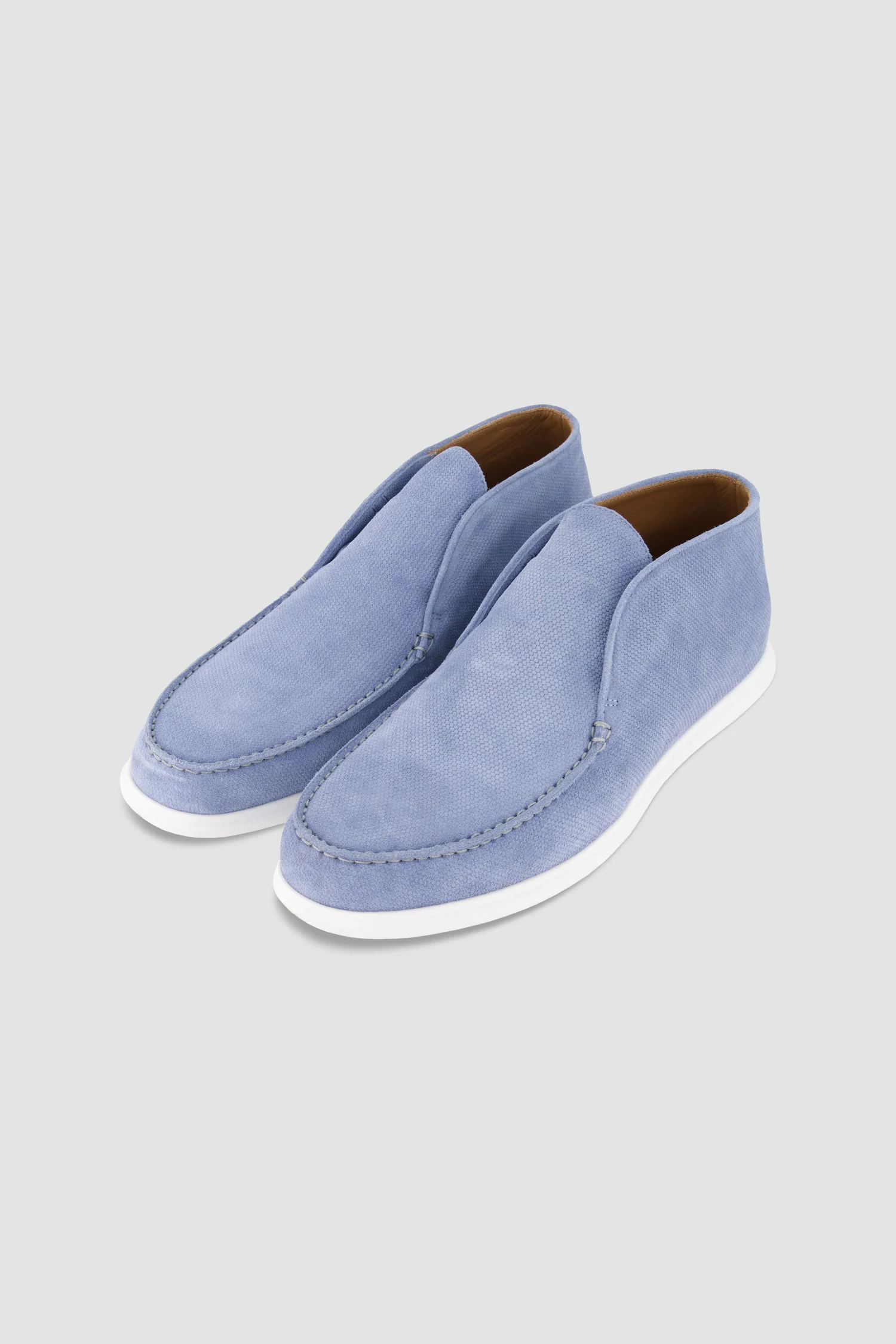 Testoni Dew/White Portofino Desert Printed Suede Calf Shoes - Image 2