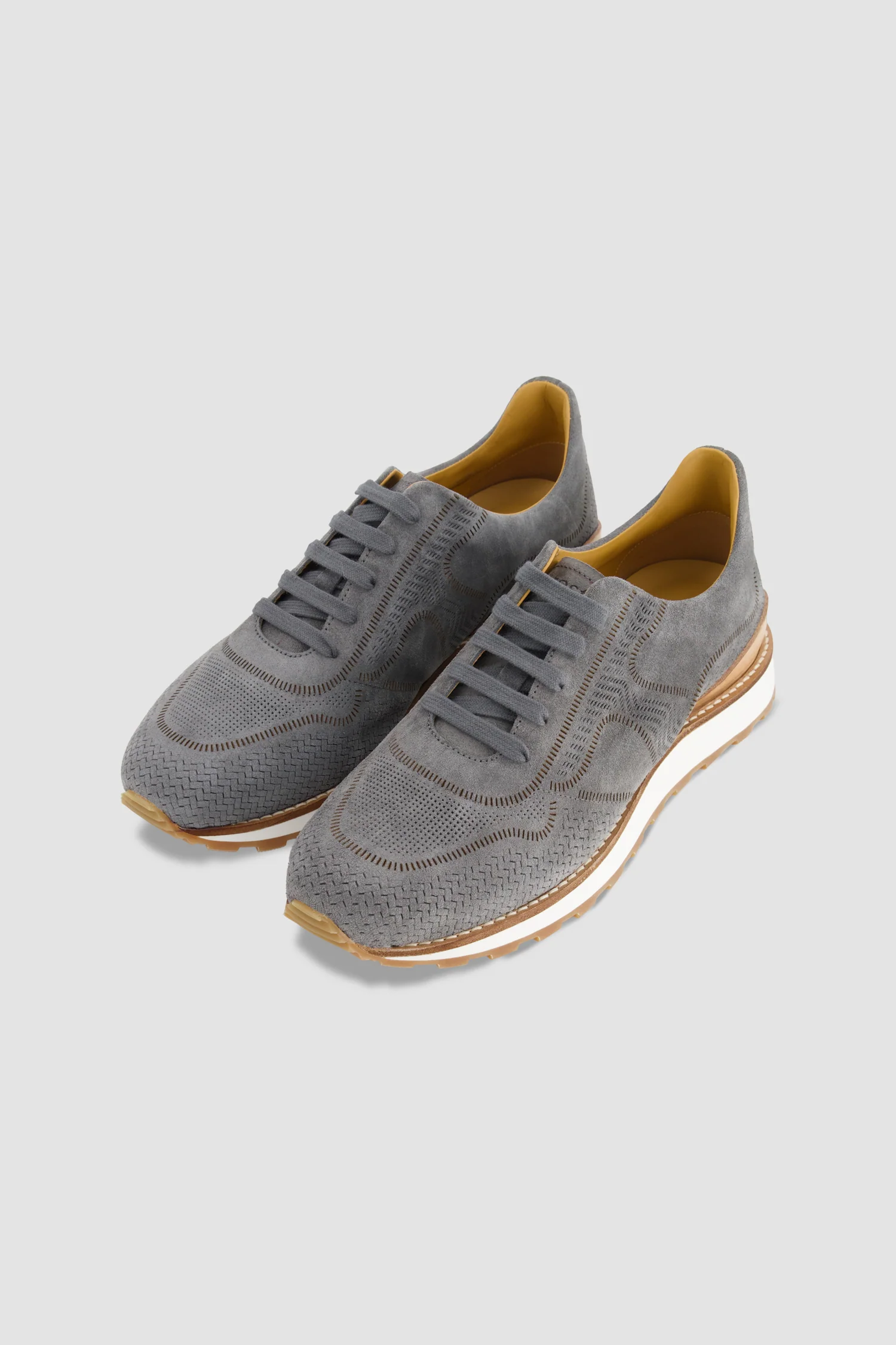 Testoni Grey Suede Sneakers - Image 3