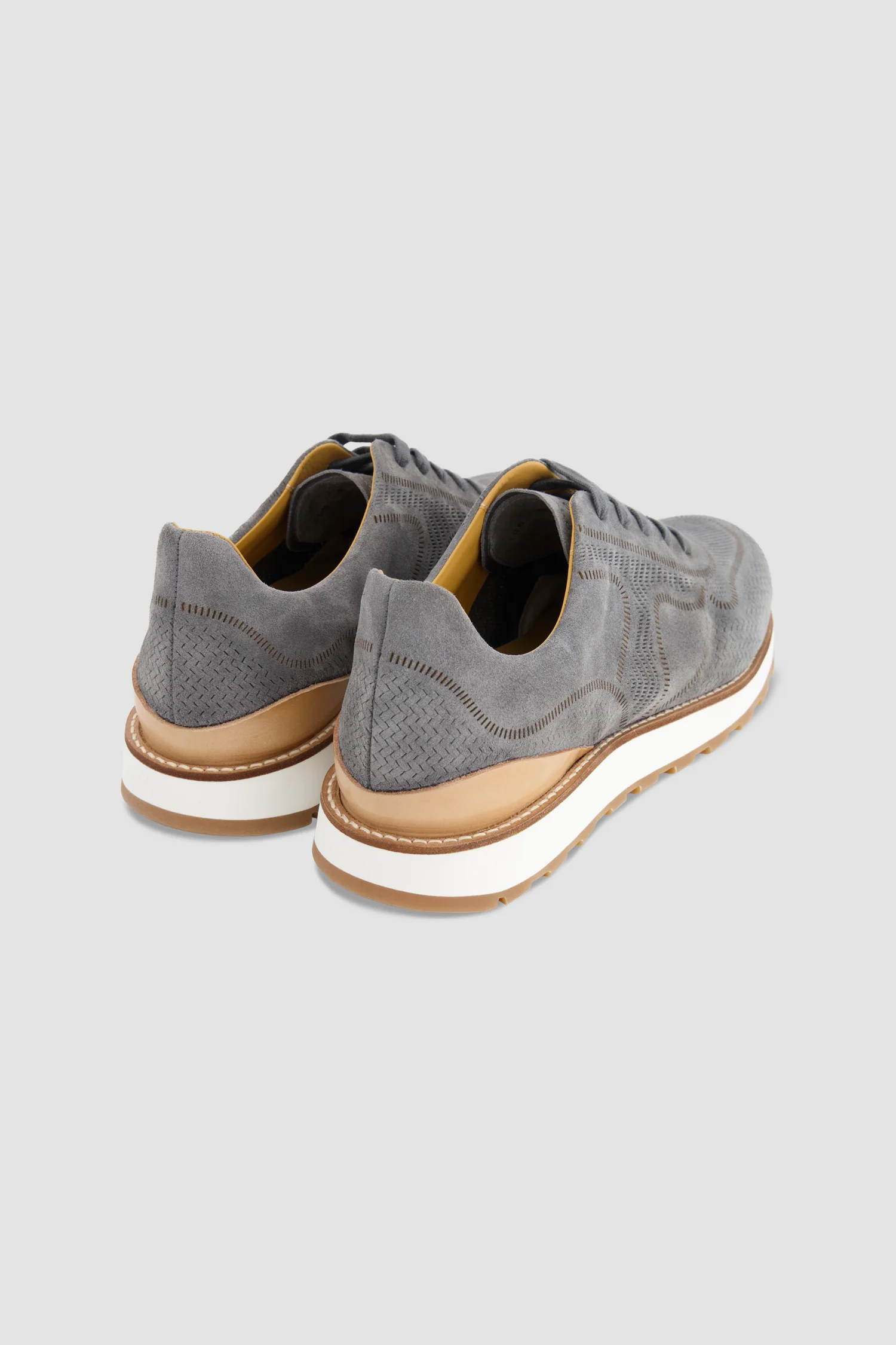 Testoni Grey Suede Sneakers - Image 4