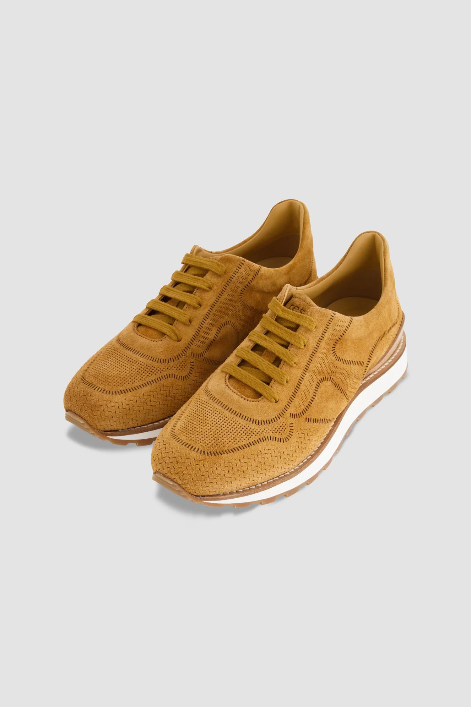 Testoni Light Brown Suede Sneakers - Image 2