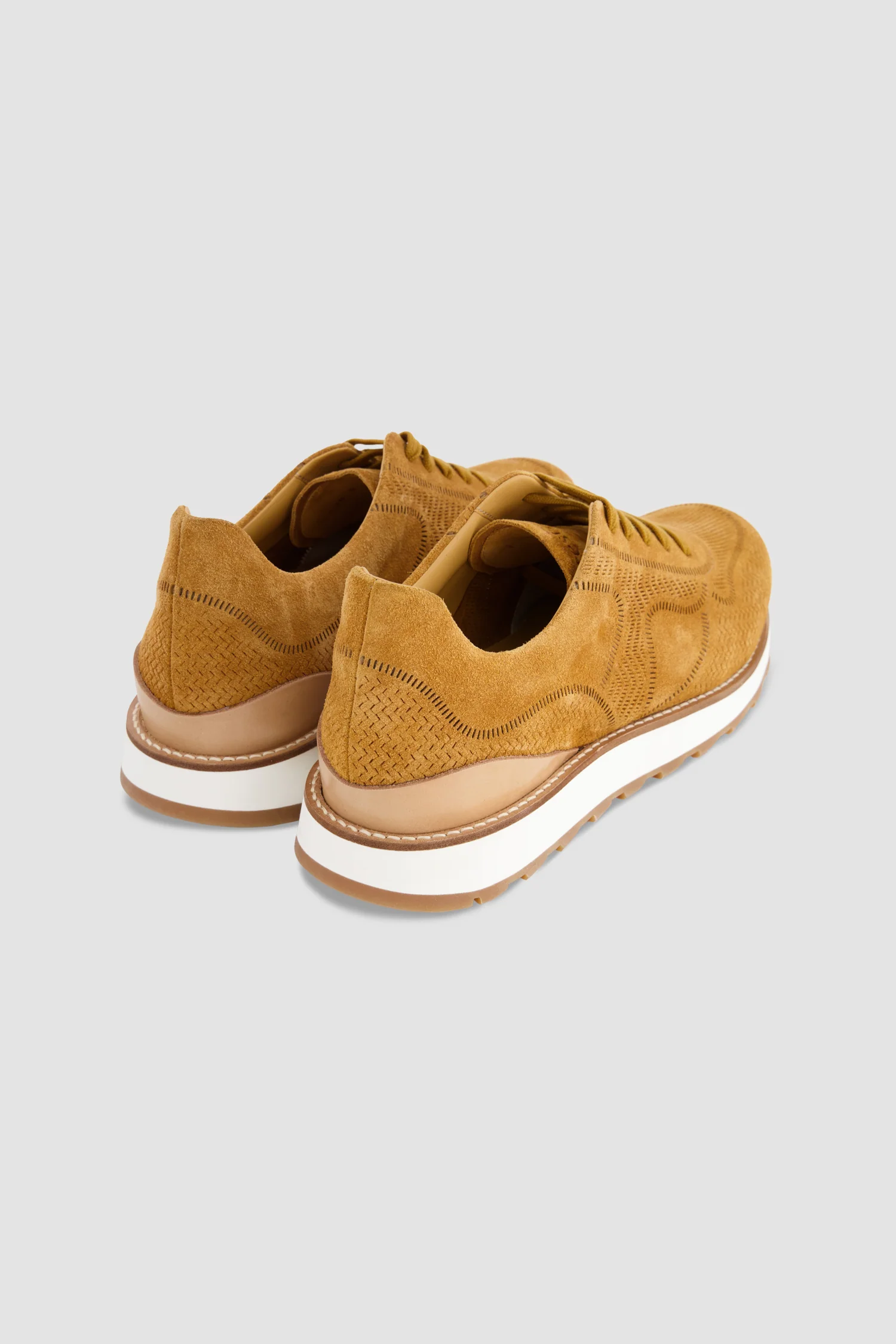 Testoni Light Brown Suede Sneakers - Image 4