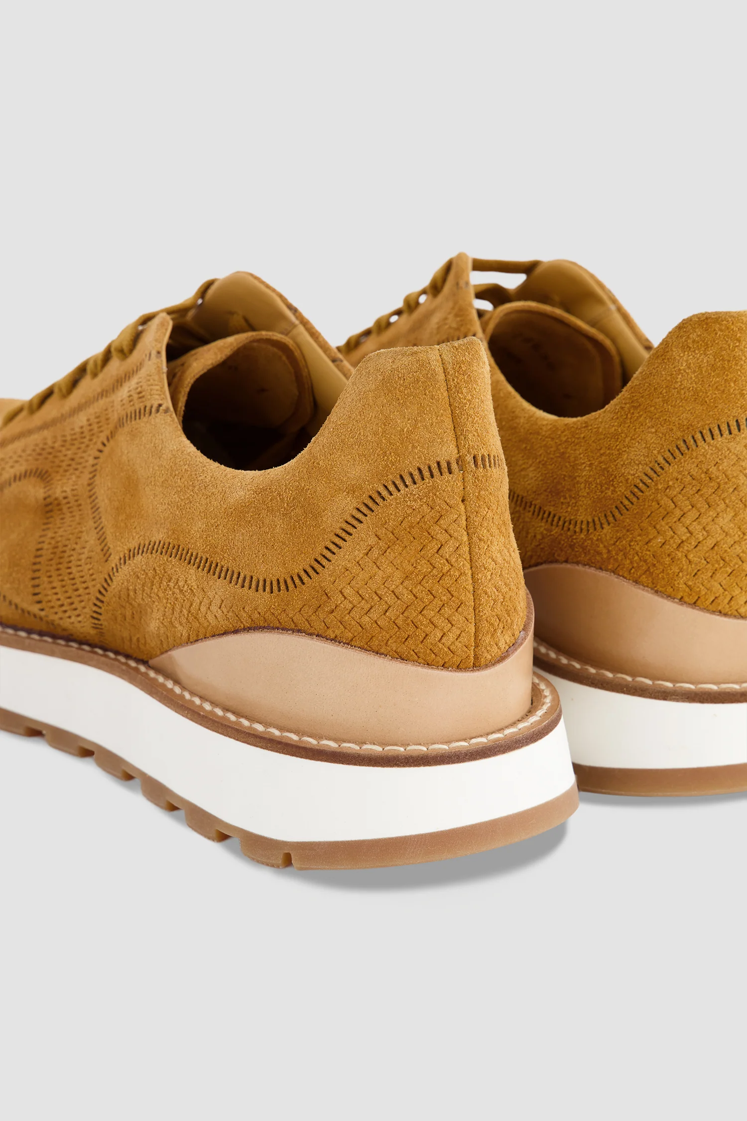Testoni Light Brown Suede Sneakers - Image 5