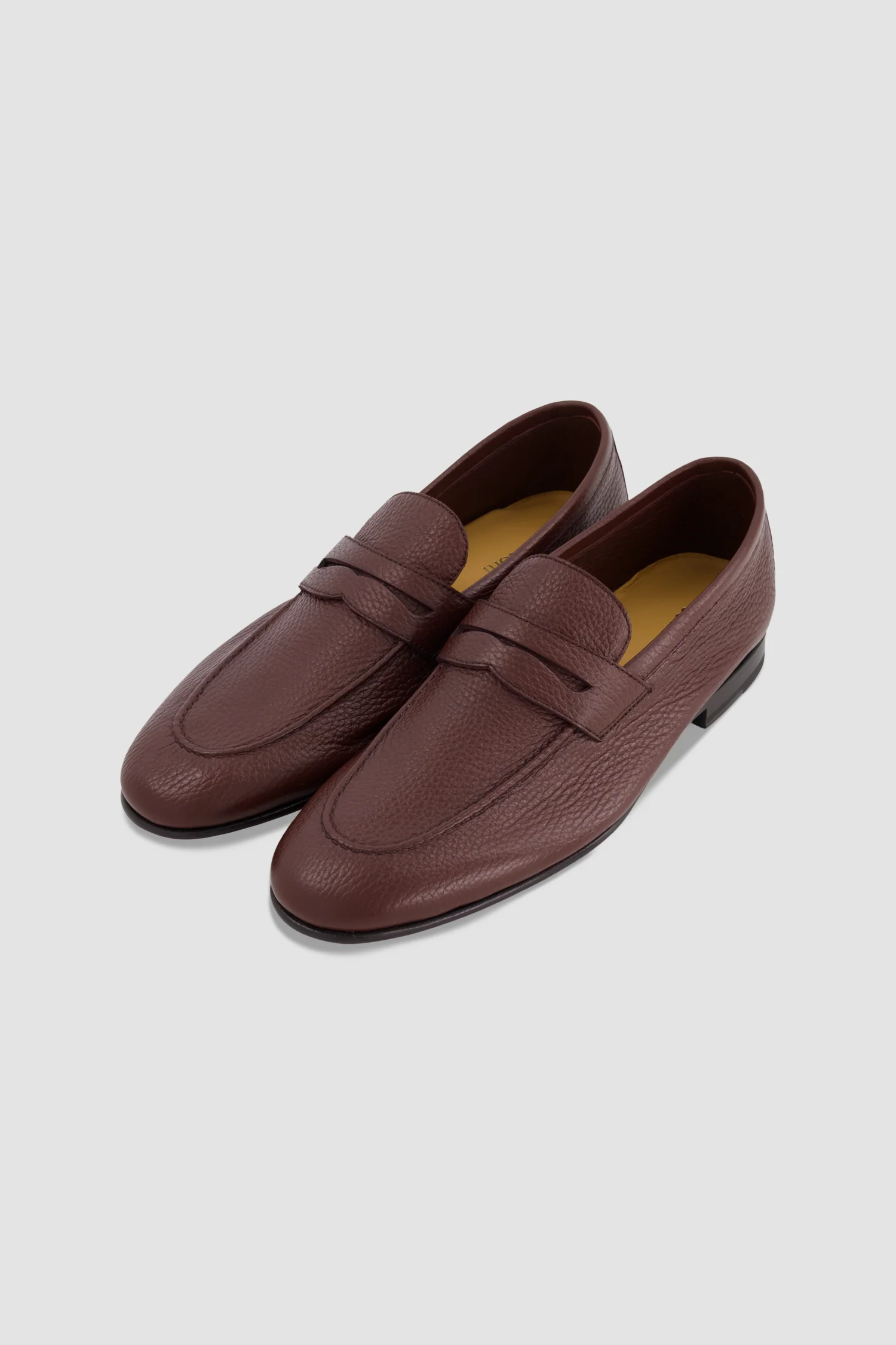 Testoni Pebbled Calfskin Penny Loafers - Image 3