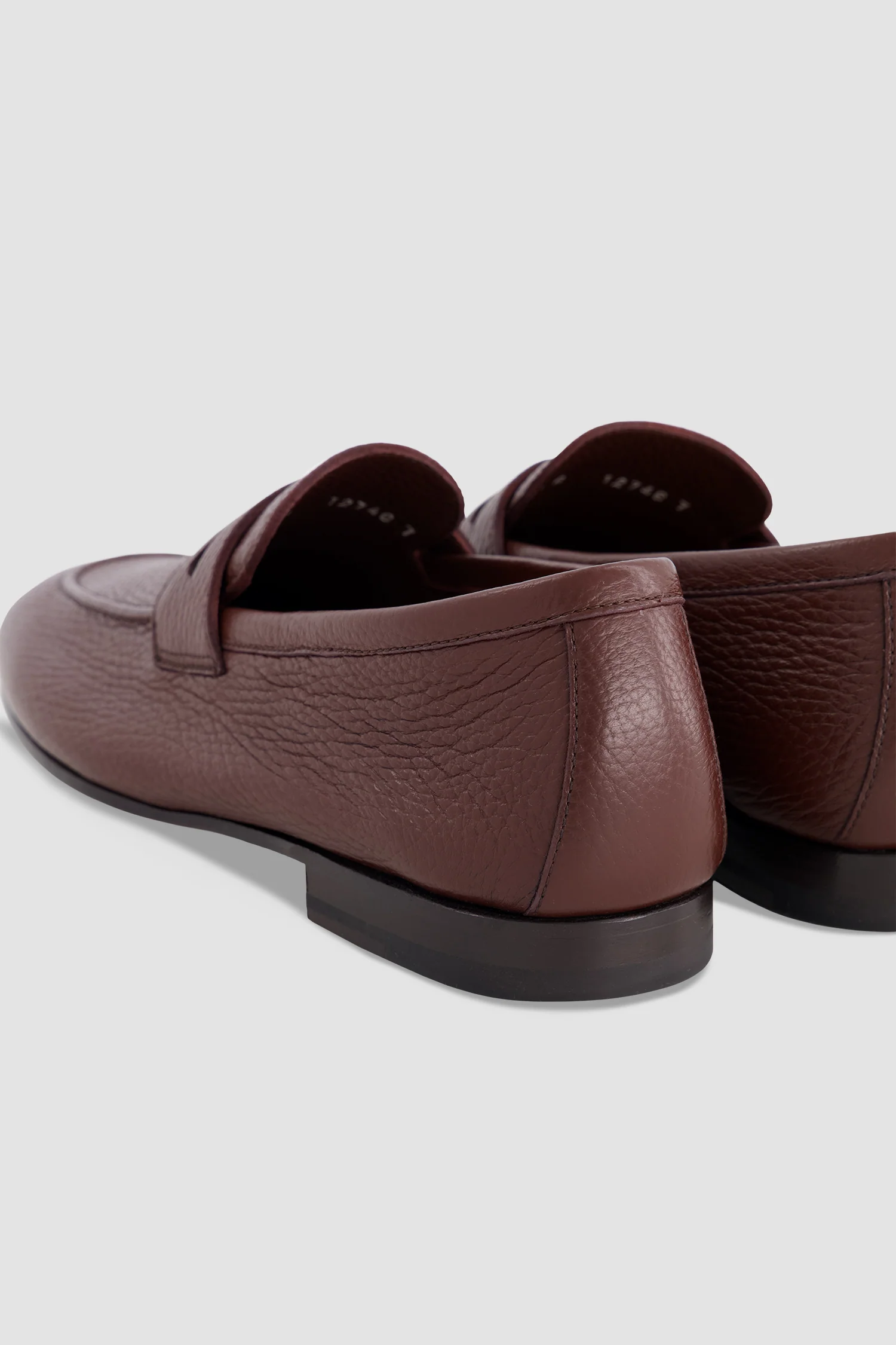 Testoni Pebbled Calfskin Penny Loafers - Image 4