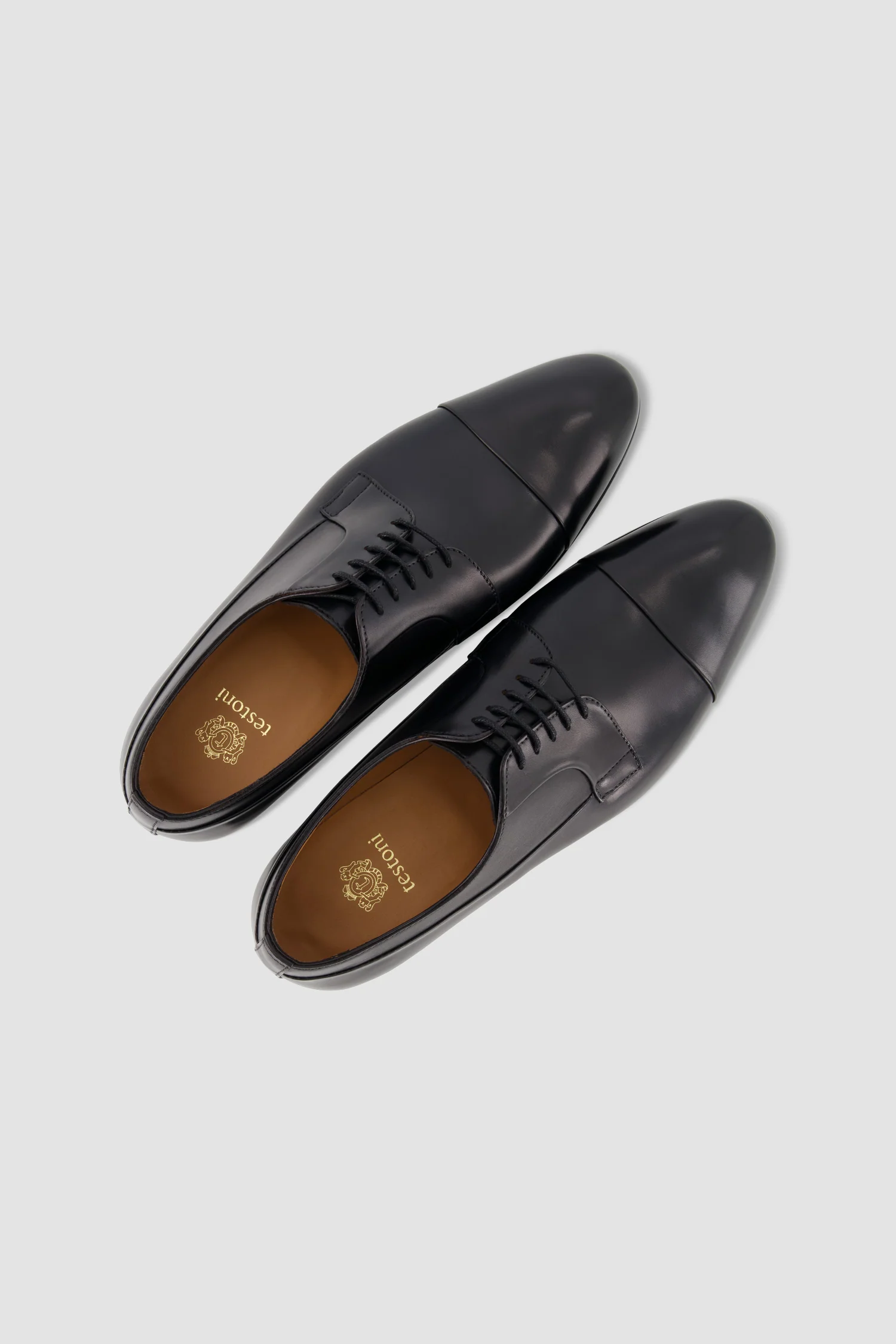 Testoni Black Sant'eulalia Derby Top Calf Shoes - Image 3