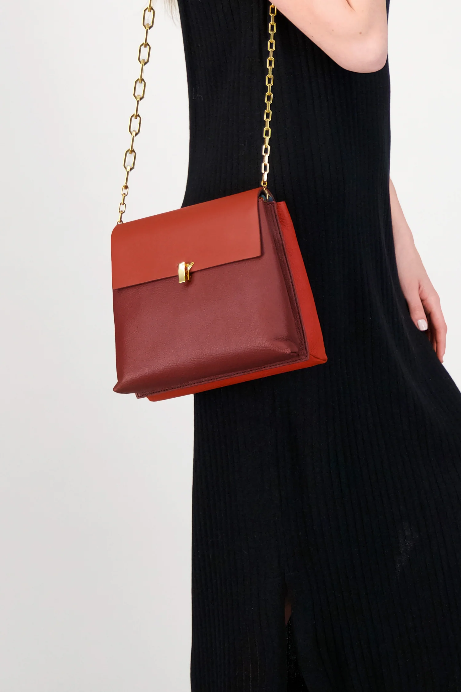 The Volon Brown/Red PO Day Bag - Image 2