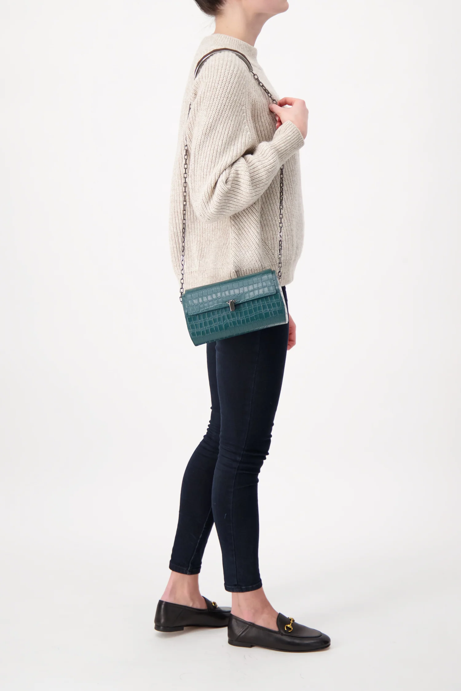 The Volon Forest Crocodile Print PO Trunk Bag - Image 2