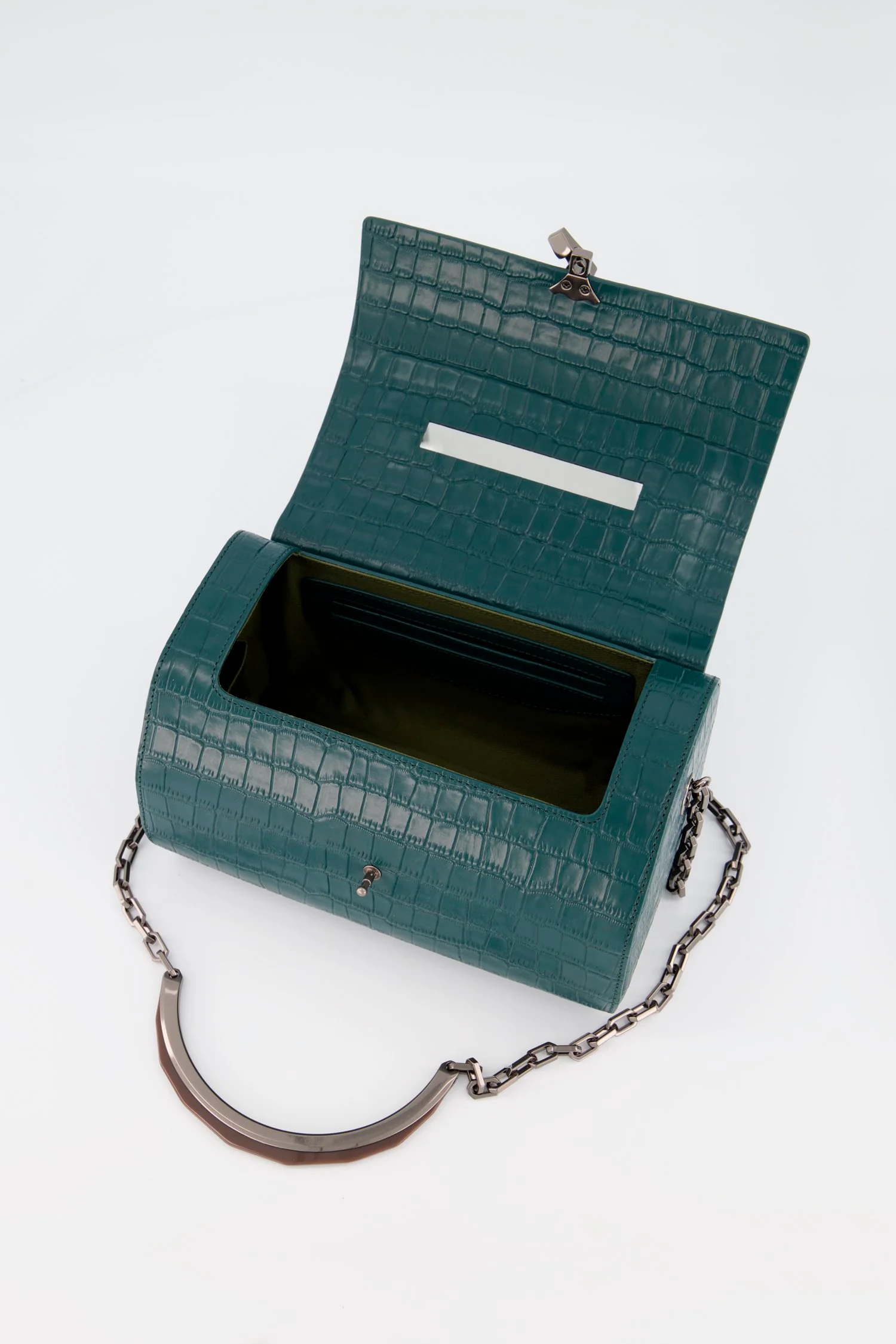 The Volon Forest Crocodile Print PO Trunk Bag - Image 3
