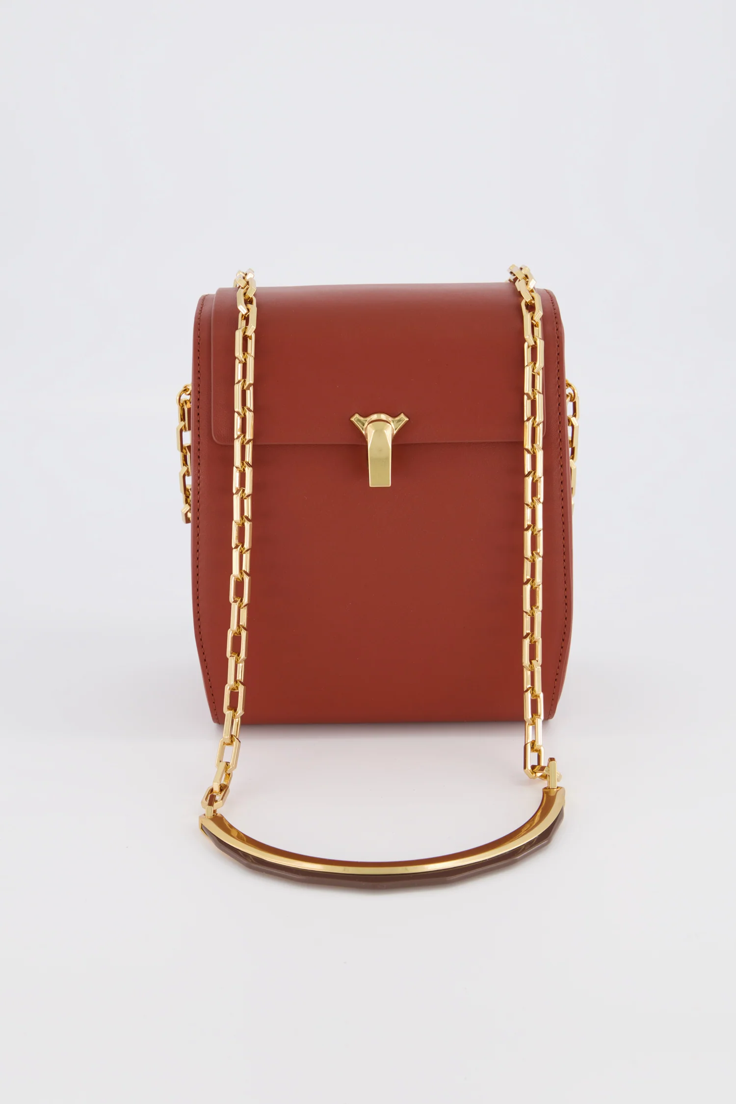 The Volon Tan PO Leather Box Bag