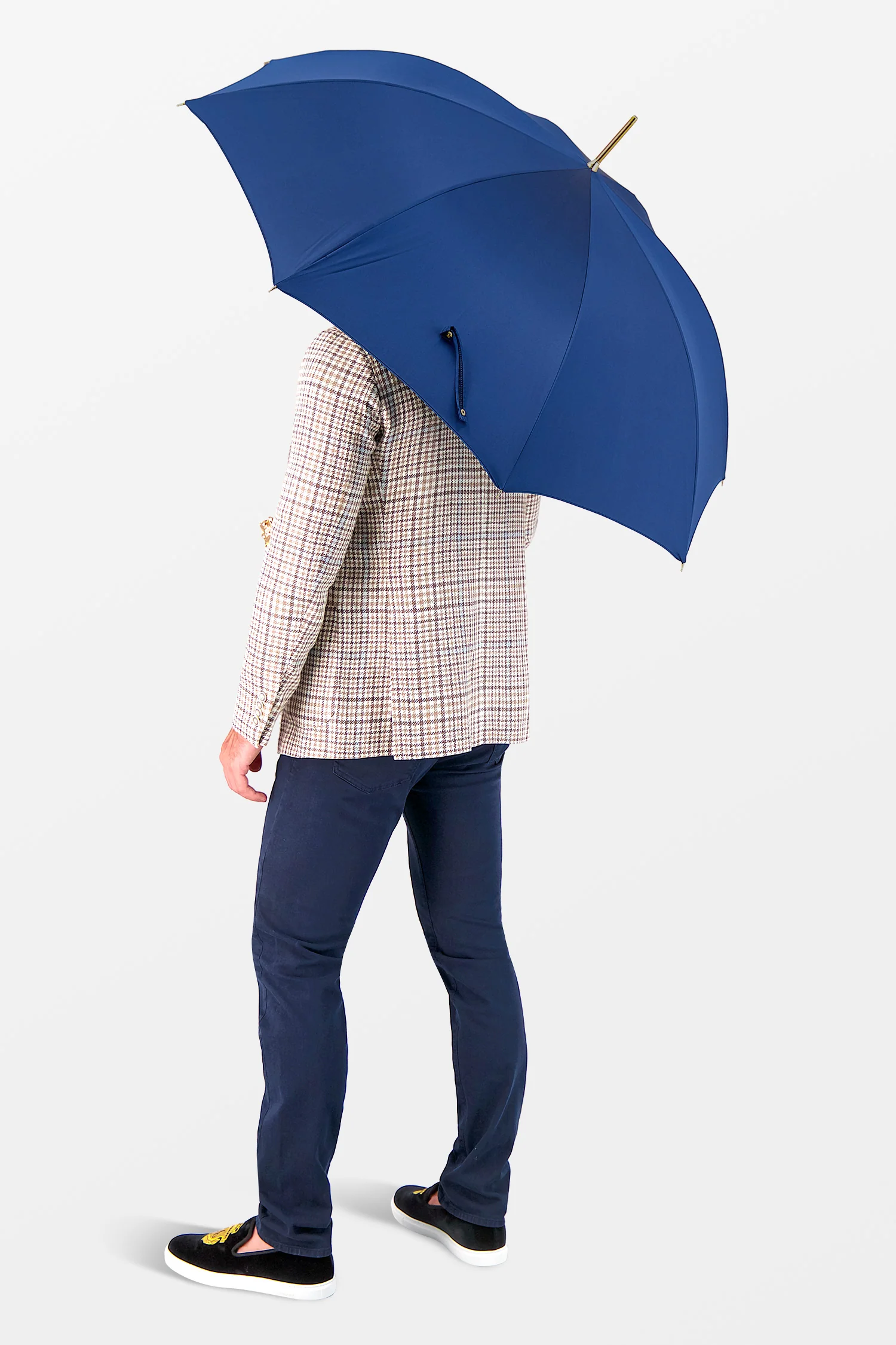 Pasotti Blue Umbrella with Gold Lion Handle - Image 6