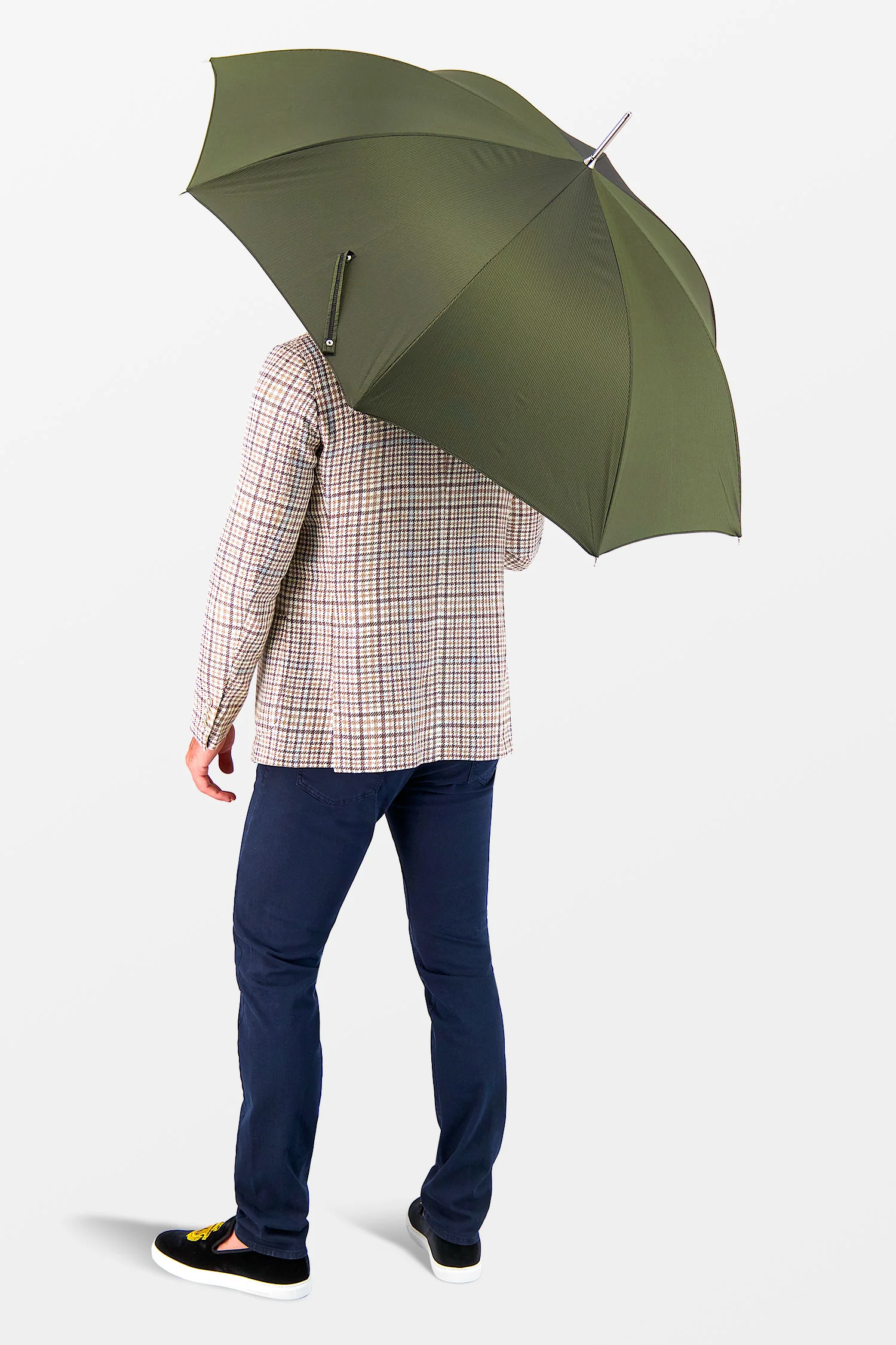 Pasotti Green Umbrella, Silver Lion Handle - Image 6