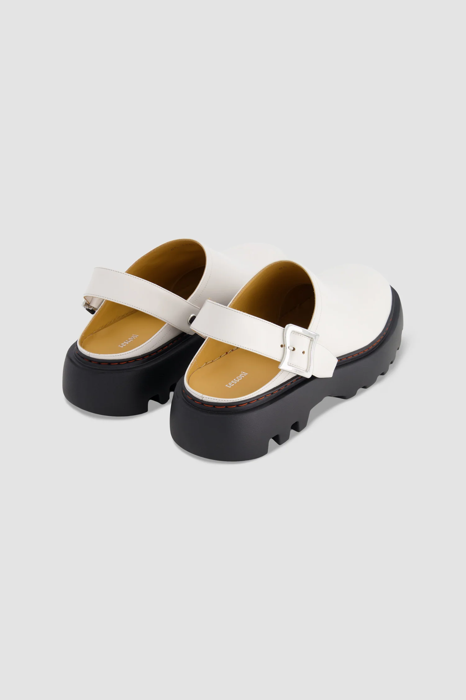 White Calf White Leather Slingback Clogs - Image 4