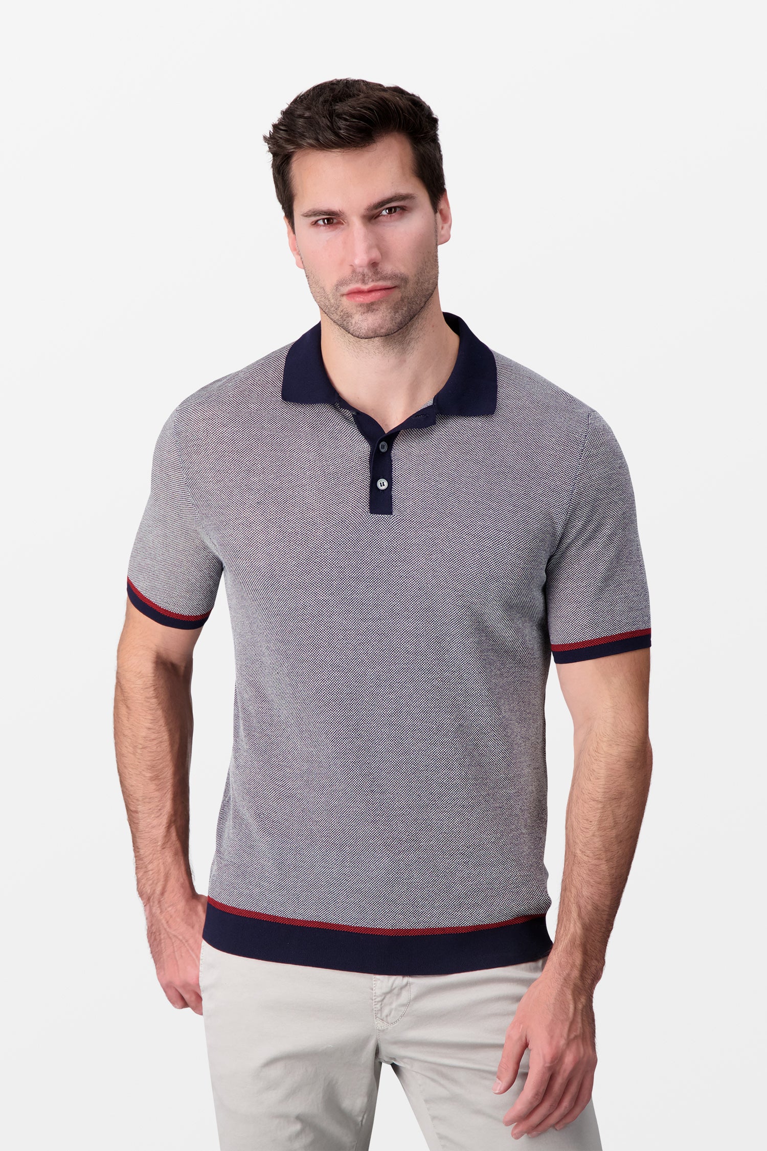 Zanone Grey Classic Polo - Image 2