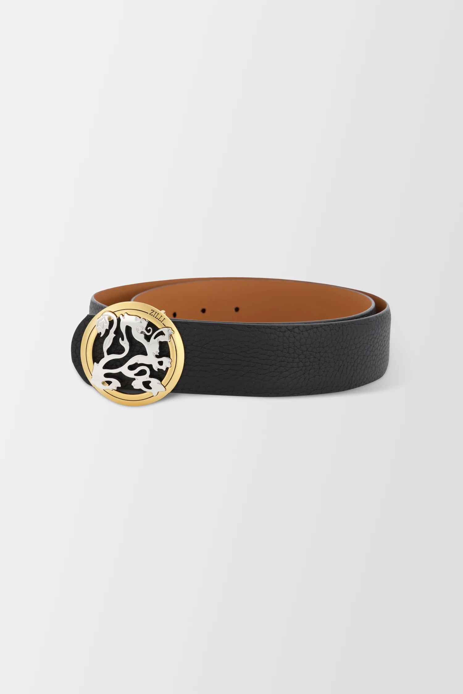 Zilli 40mm Black/Gold Taurillon Graine Belt