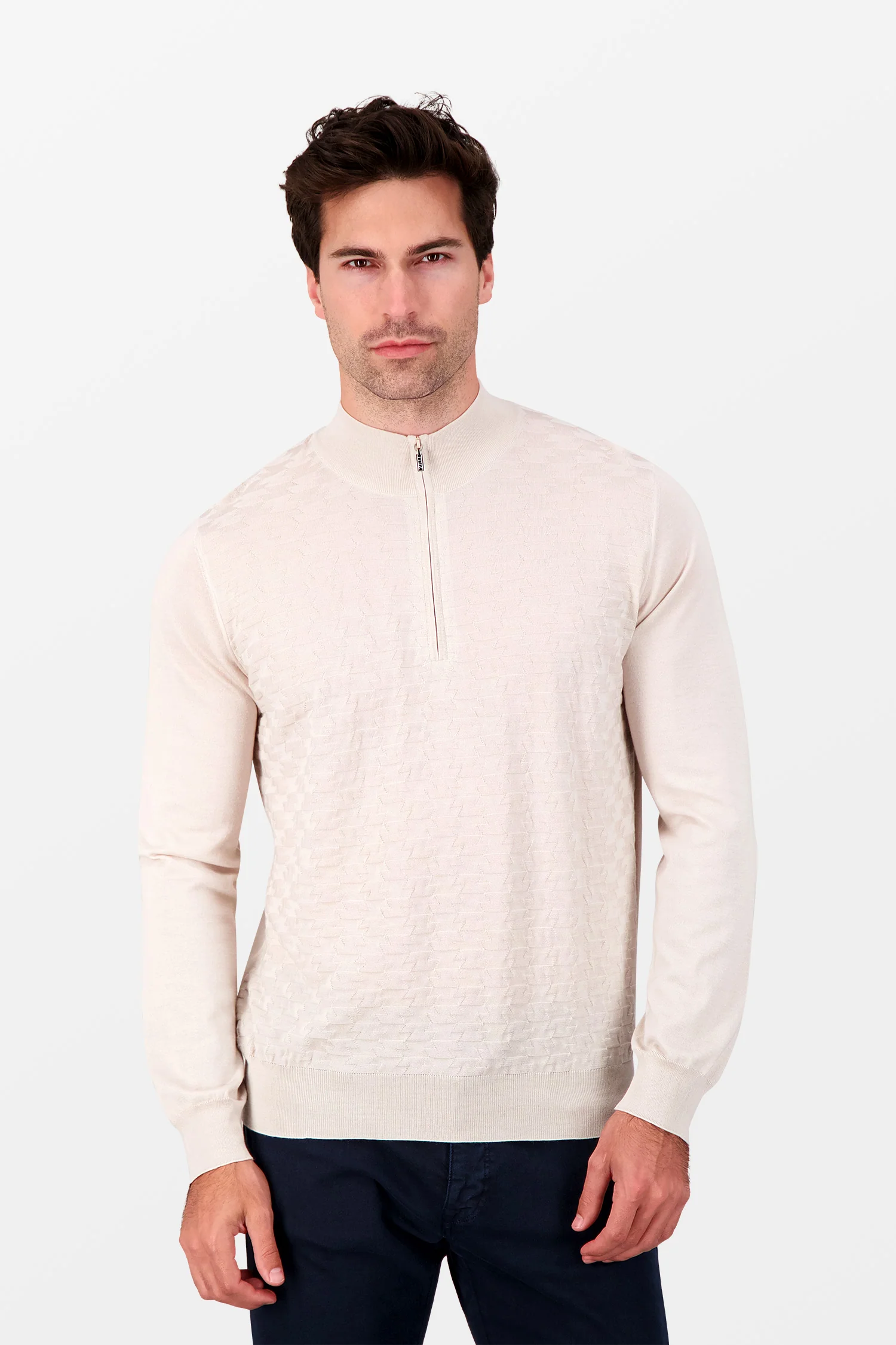 Zilli Beige Turtleneck Zip Sweater - Image 2