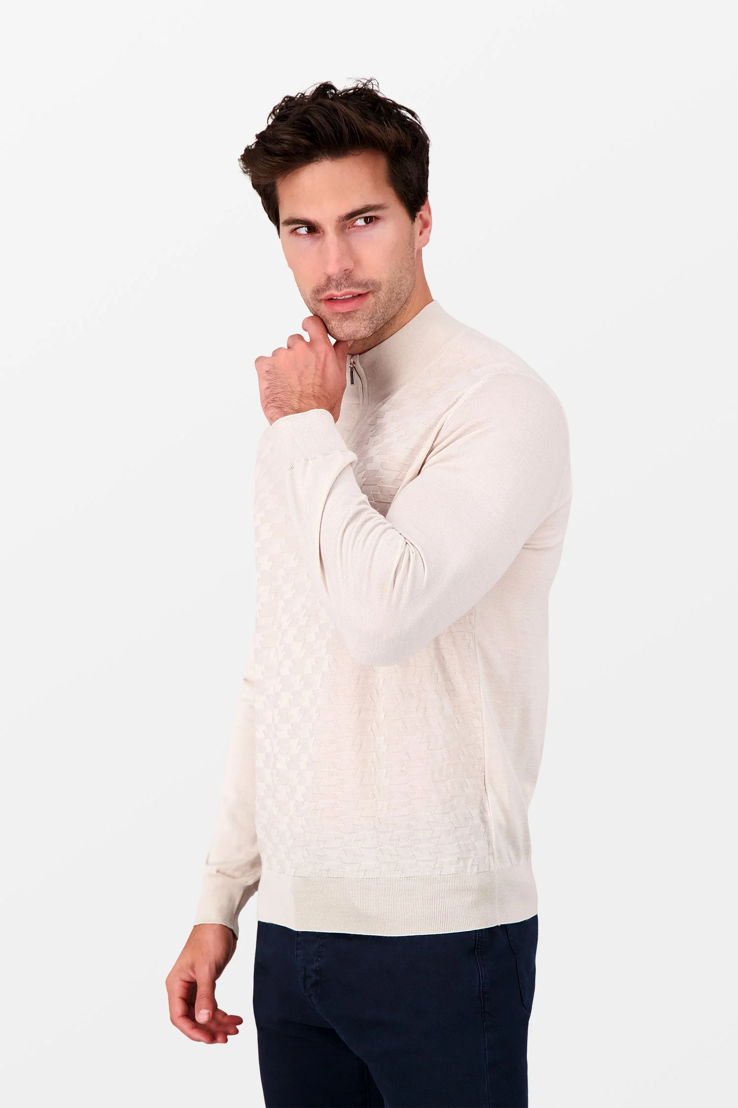 Zilli Beige Turtleneck Zip Sweater - Image 4