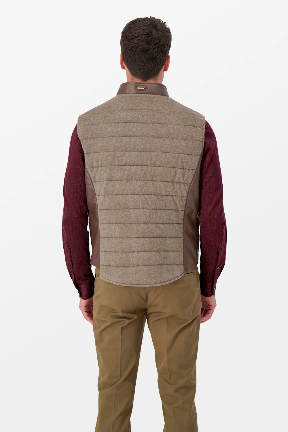 Zilli Beige Wool & Silk W/ Leather Vest - Image 6
