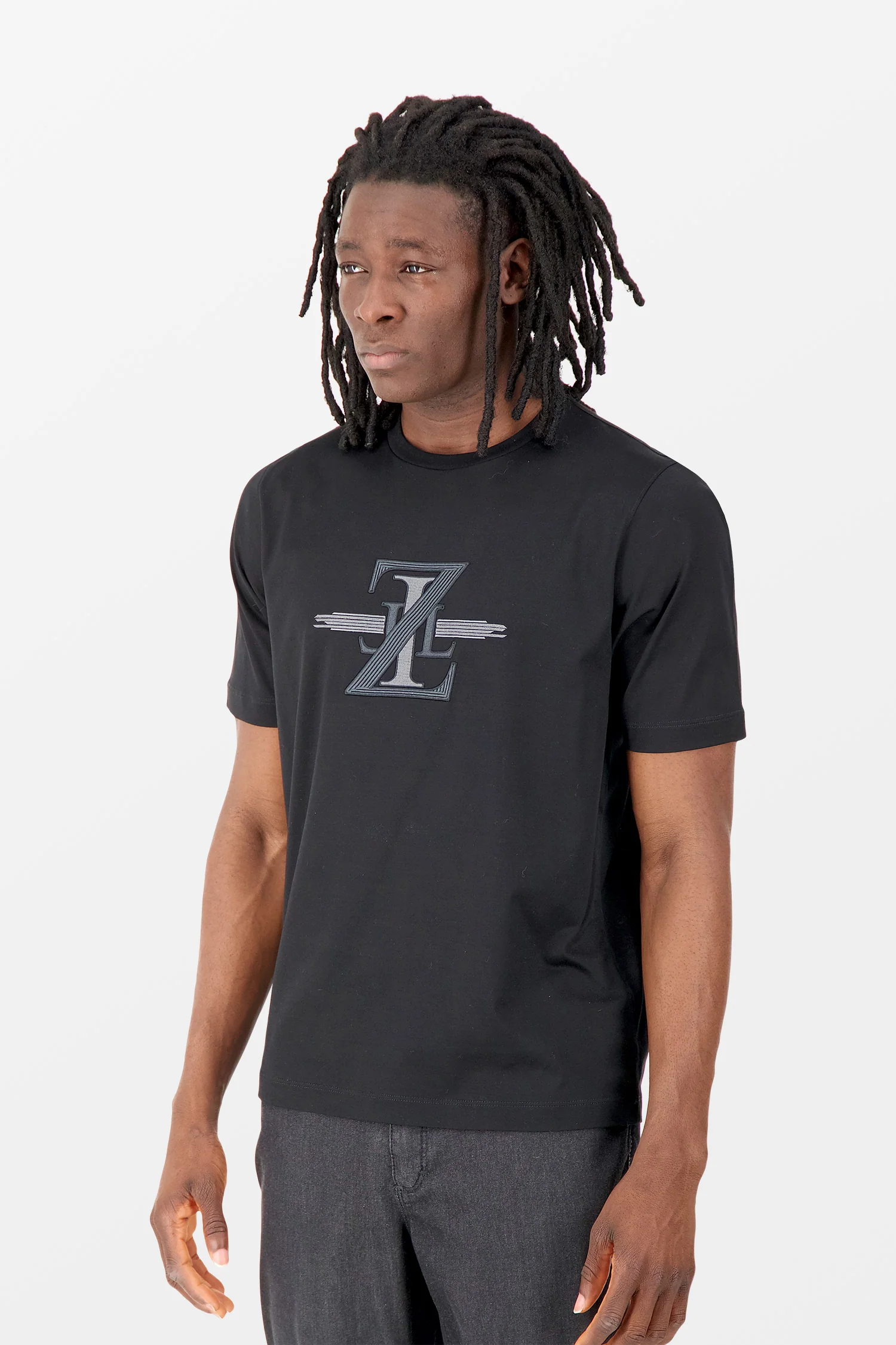 Zilli Black Broderie Pleine T-Shirt - Image 6
