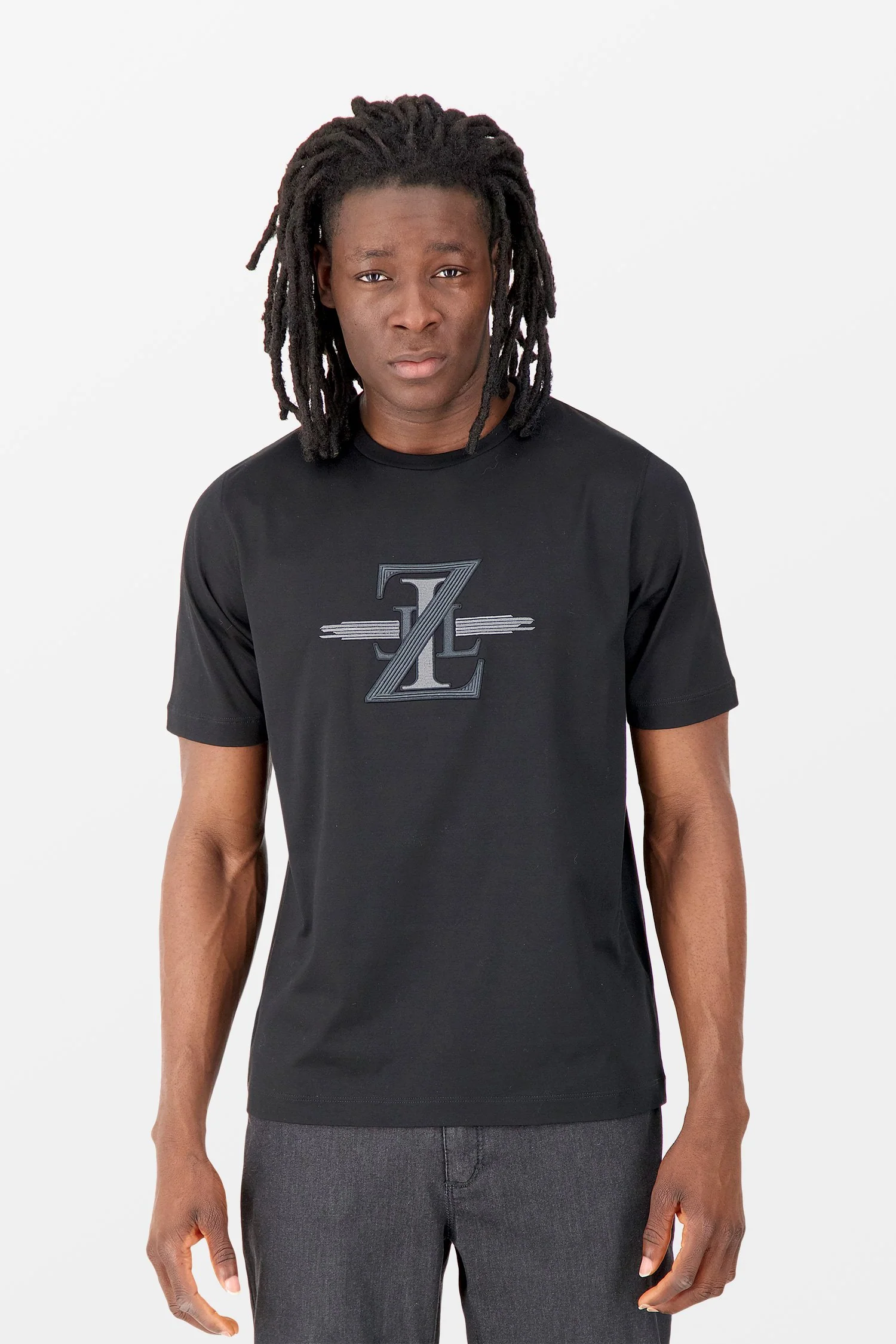 Zilli Black Broderie Pleine T-Shirt - Image 7