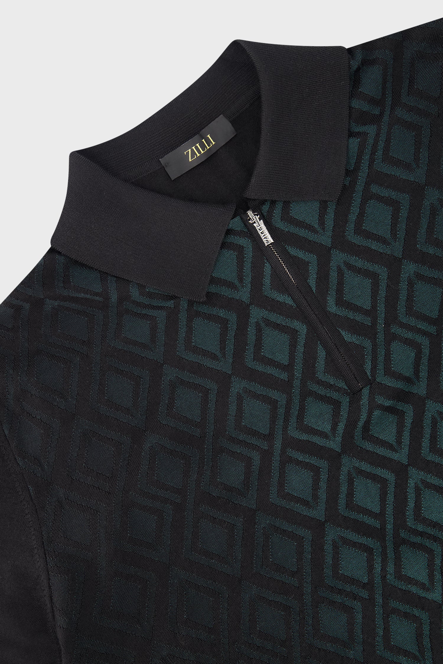Zilli Black/Green Zipped Collar Knitwear Sweater - Image 3
