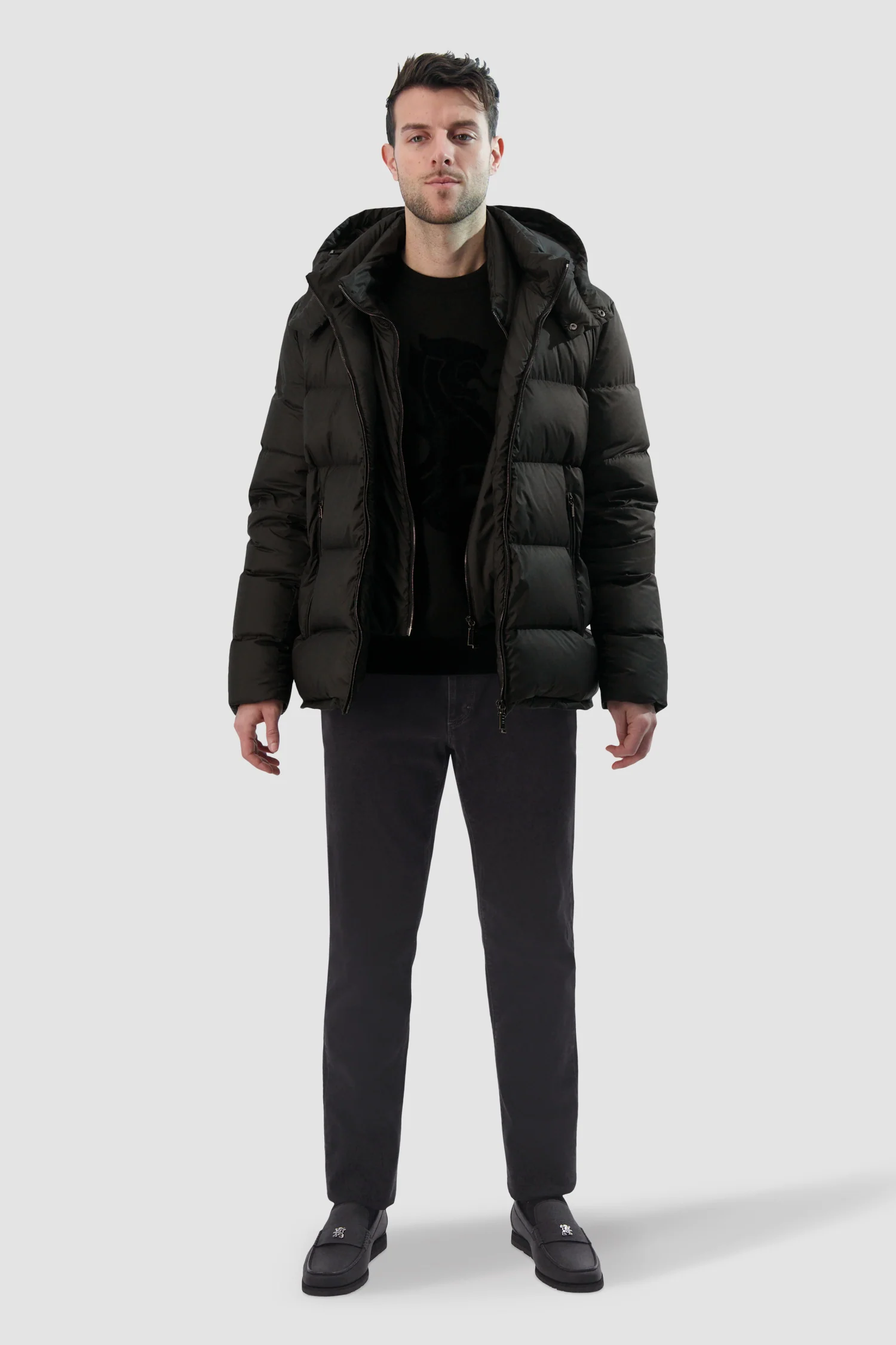 Zilli Black Hand Sew With Lion De Moccasins - Image 7