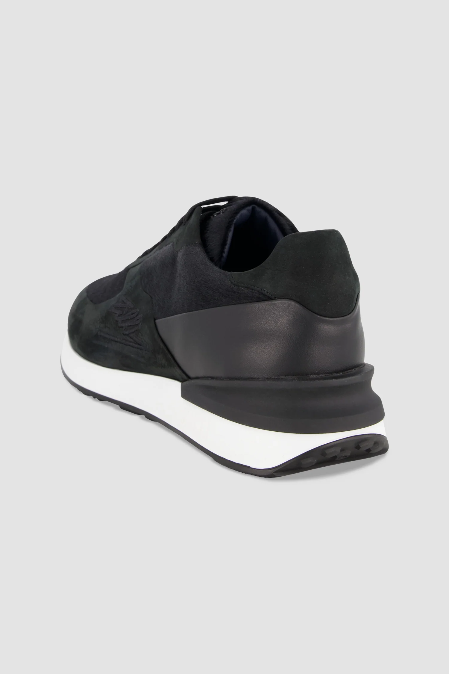 Zilli Black Leather and Suede Sneakers - Image 3