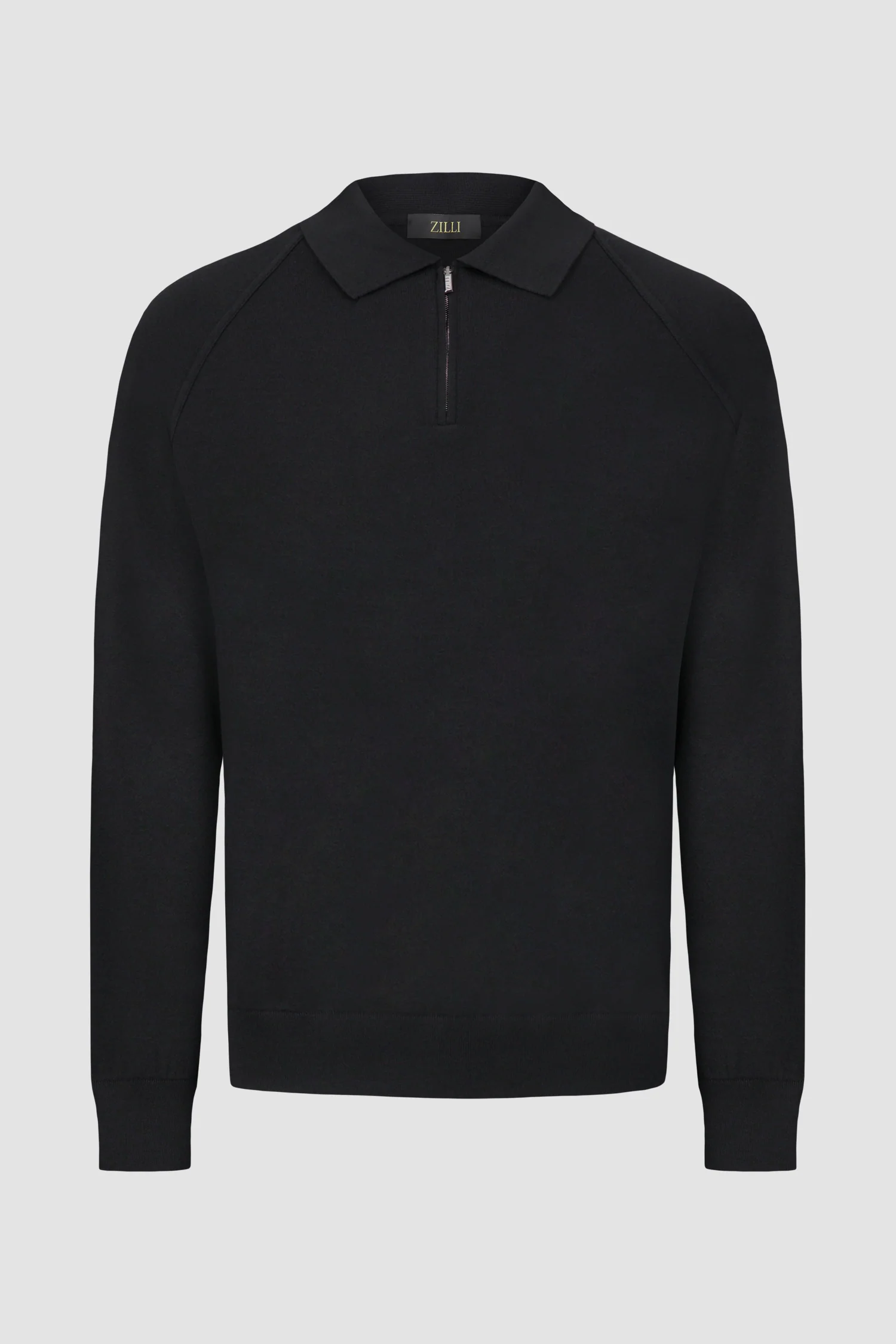 Zilli Black Zipped Polo Sweater