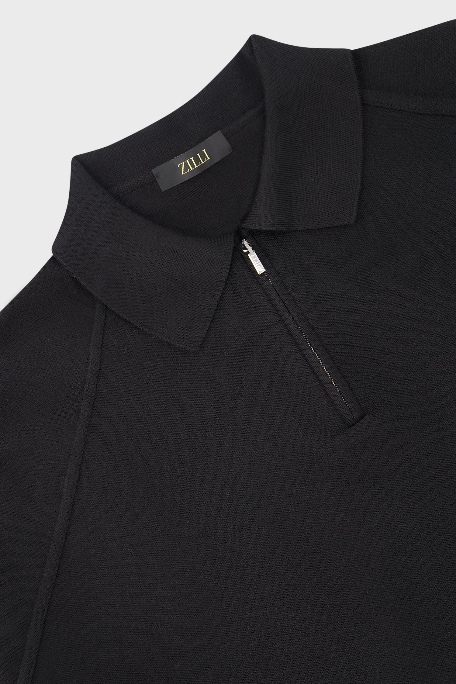Zilli Black Zipped Polo Sweater - Image 3