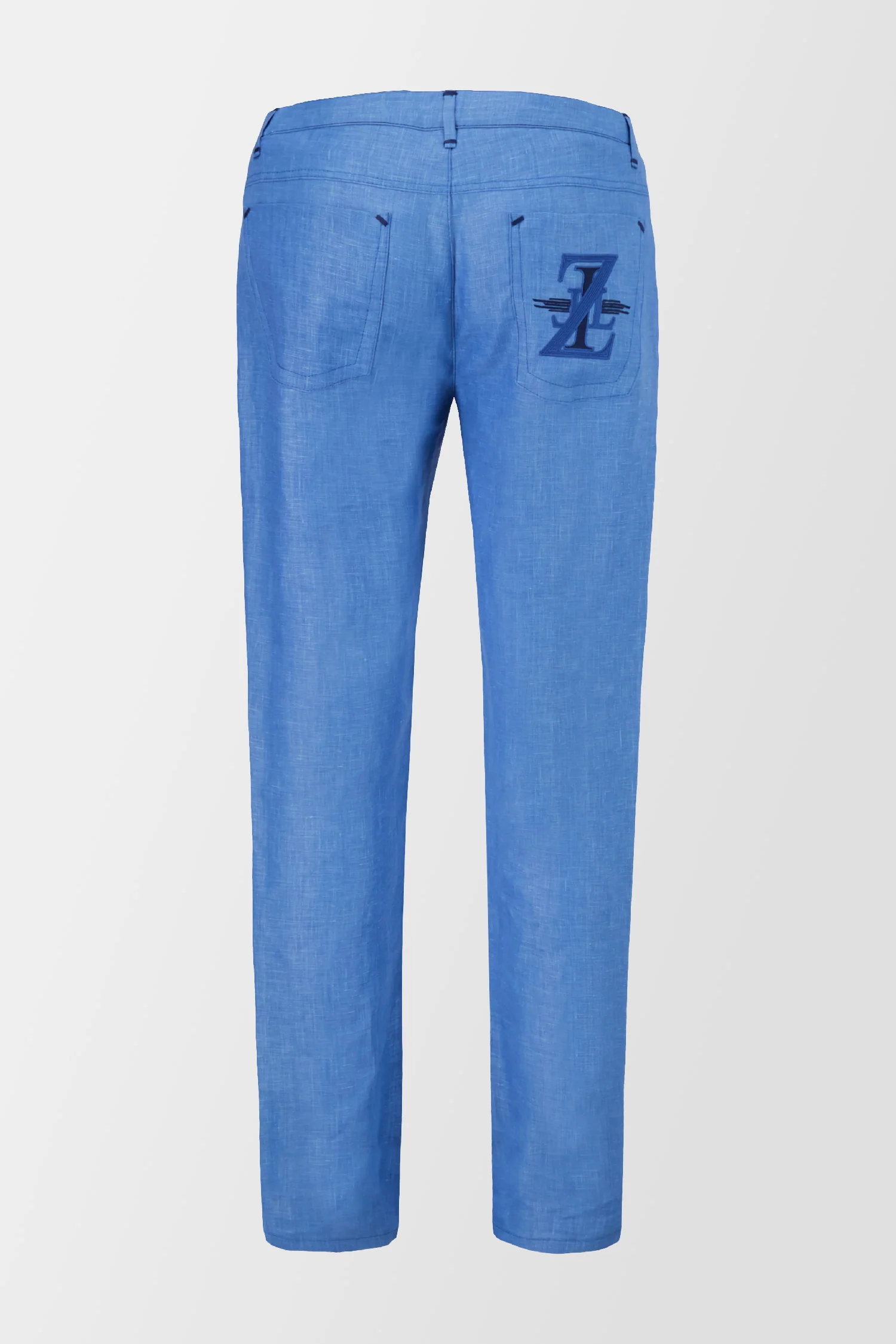 Zilli Blue Linen Trousers - Image 3
