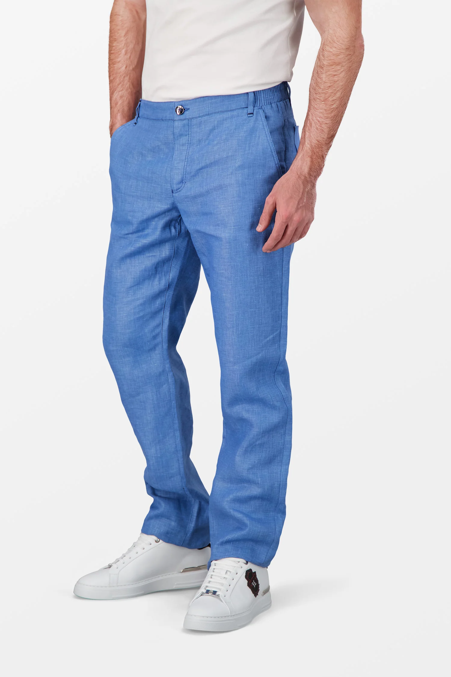 Zilli Blue Linen Trousers - Image 5