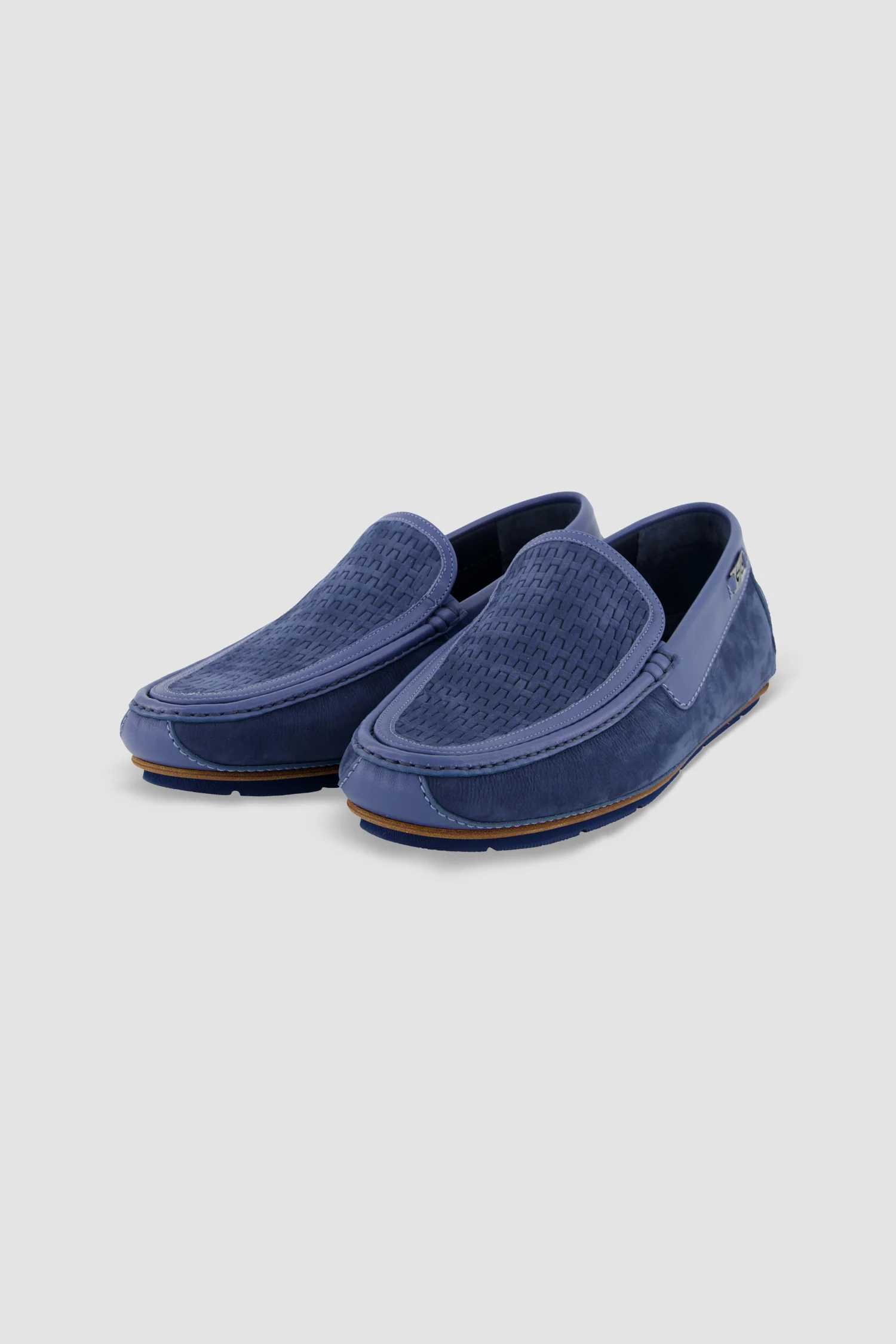 Zilli Blue Soft Nubuck Moccasins - Image 2