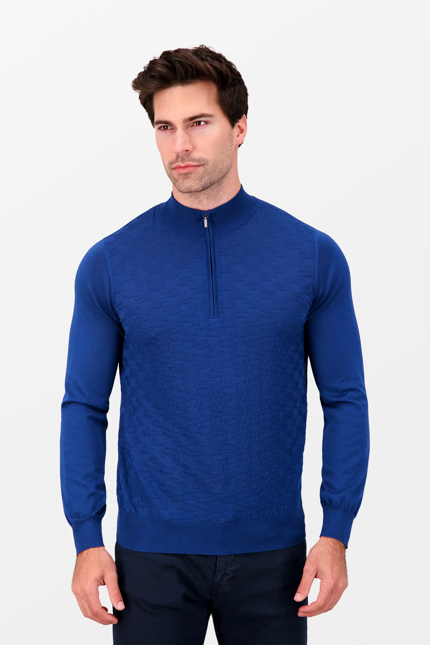 Zilli Blue Turtleneck Zip Sweater - Image 2