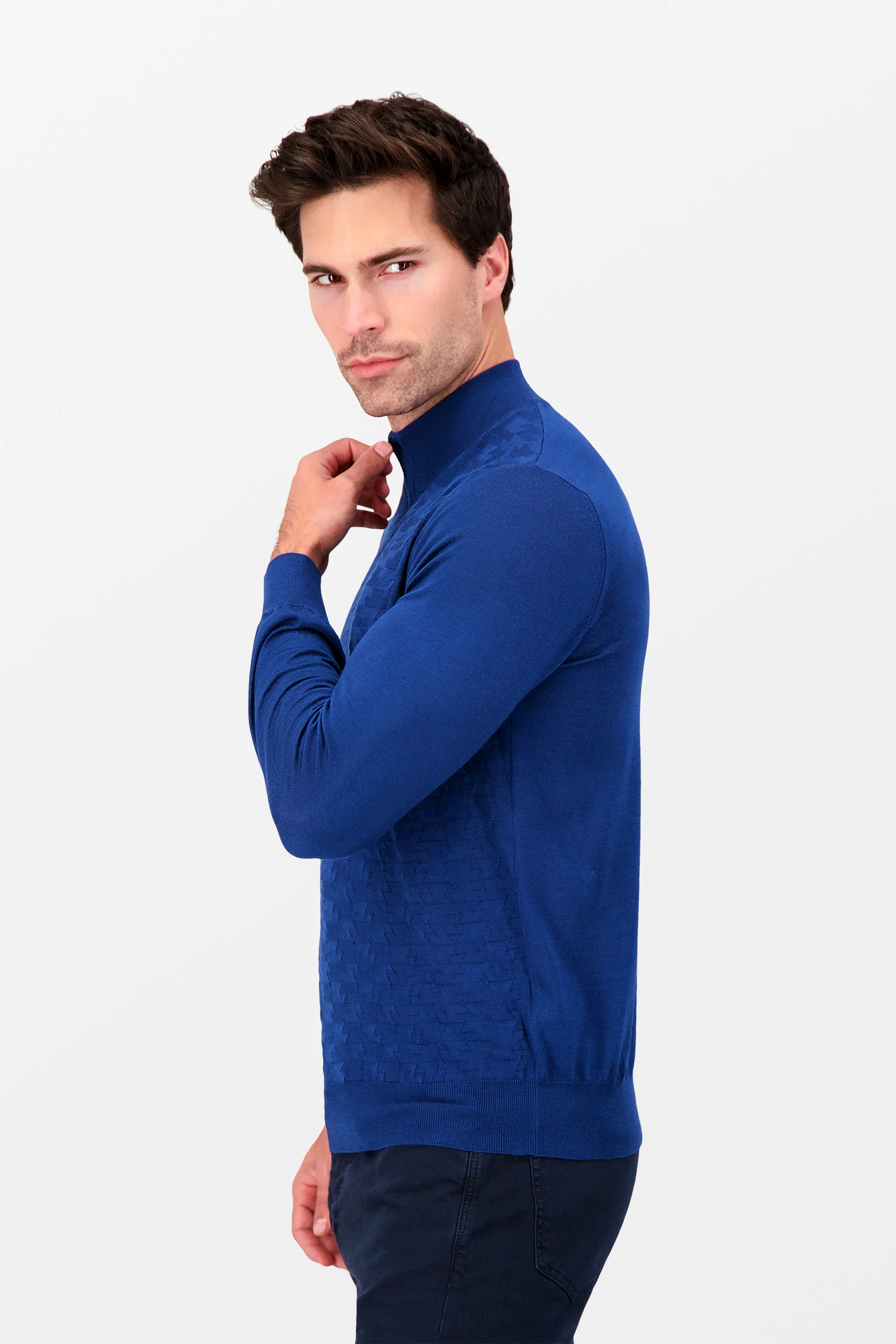 Zilli Blue Turtleneck Zip Sweater - Image 4