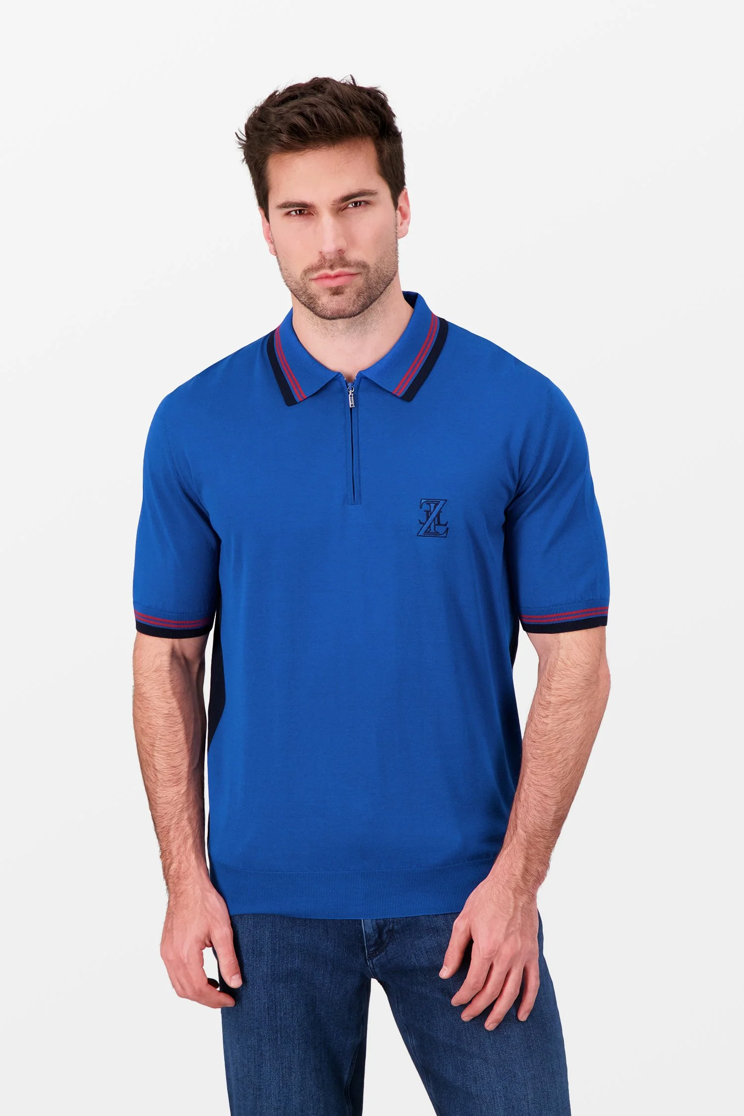 Zilli Blue Zip Polo - Image 6