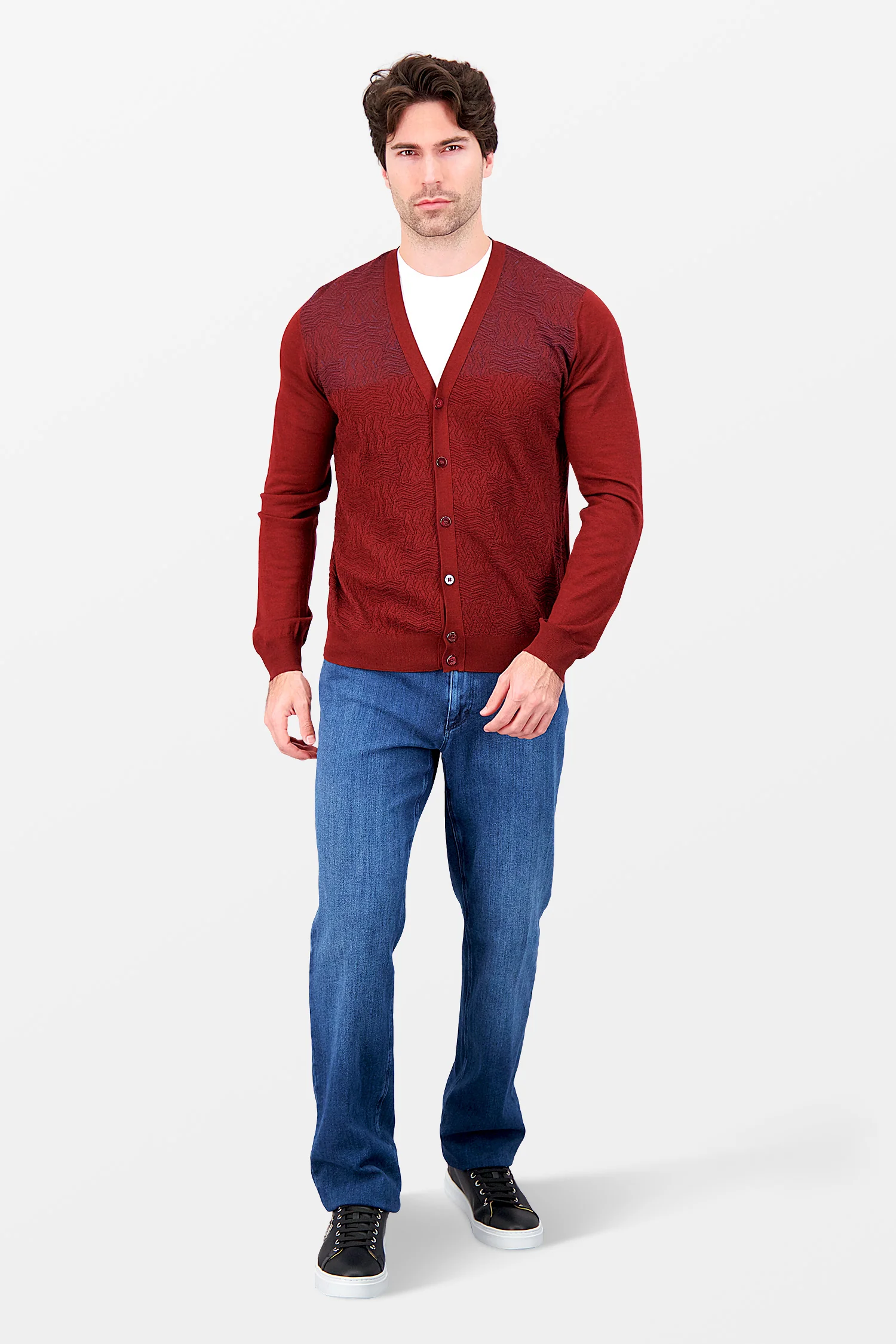 Zilli Burgundy Buttoned Cardigan - Image 6