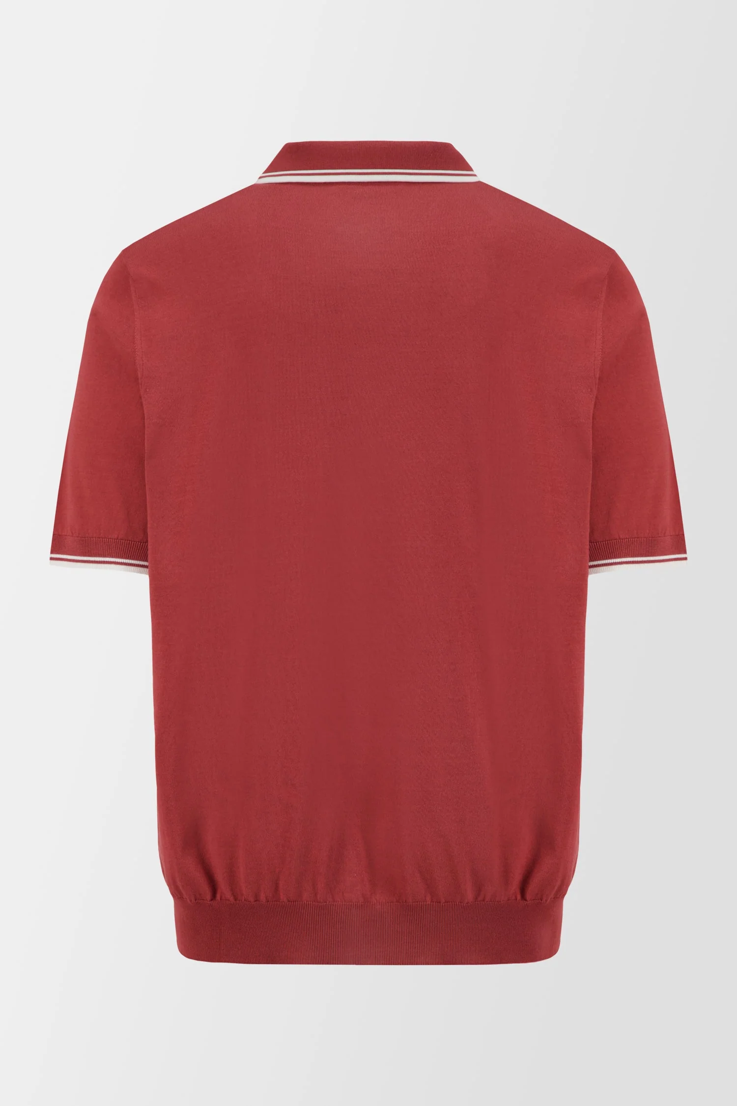 Zilli Burgundy Zipped Diamond Cut Polo - Image 2