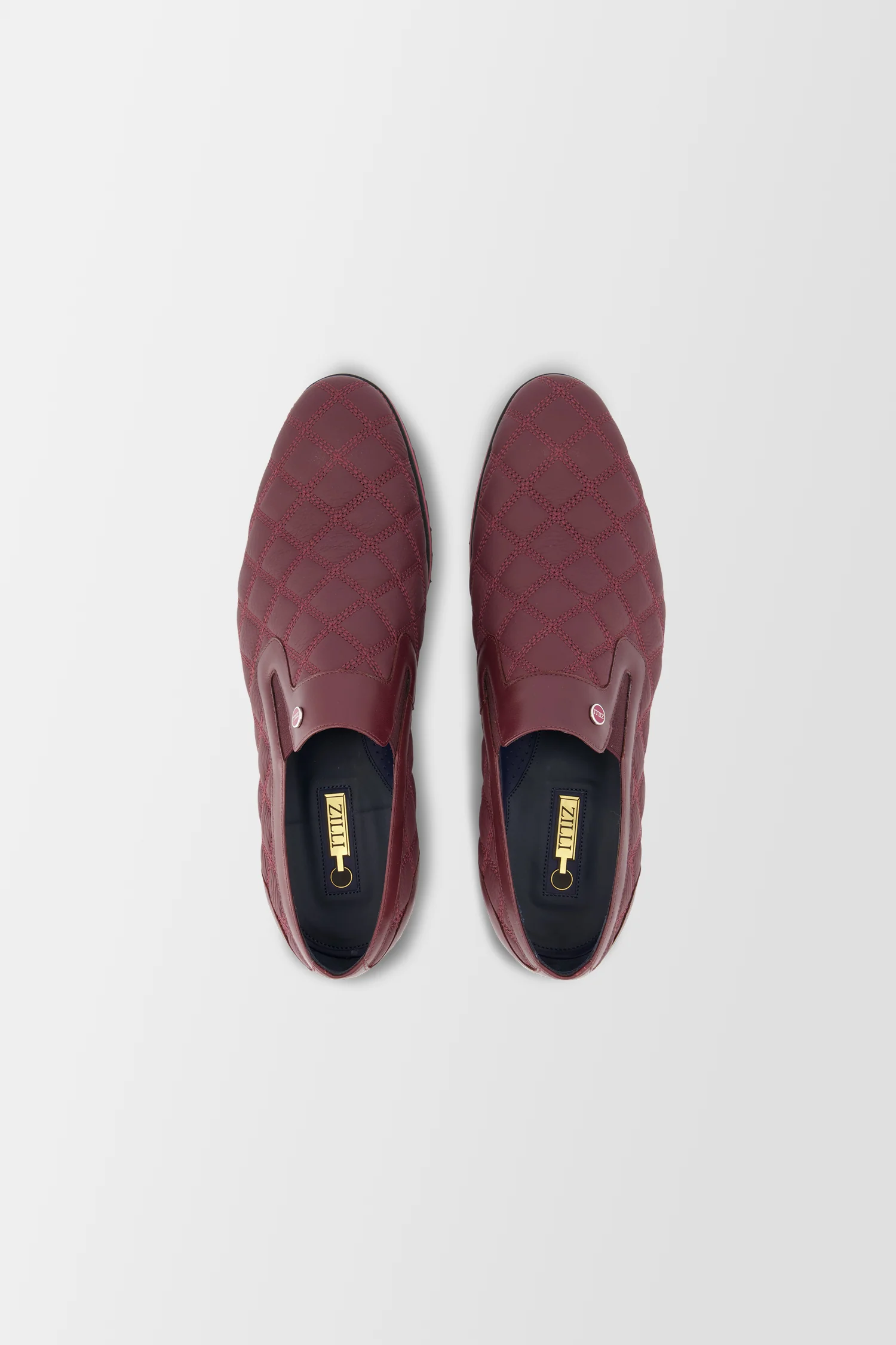 Zilli Chianti/Bordeaux Boston Matelasse Slip-Ons - Image 3